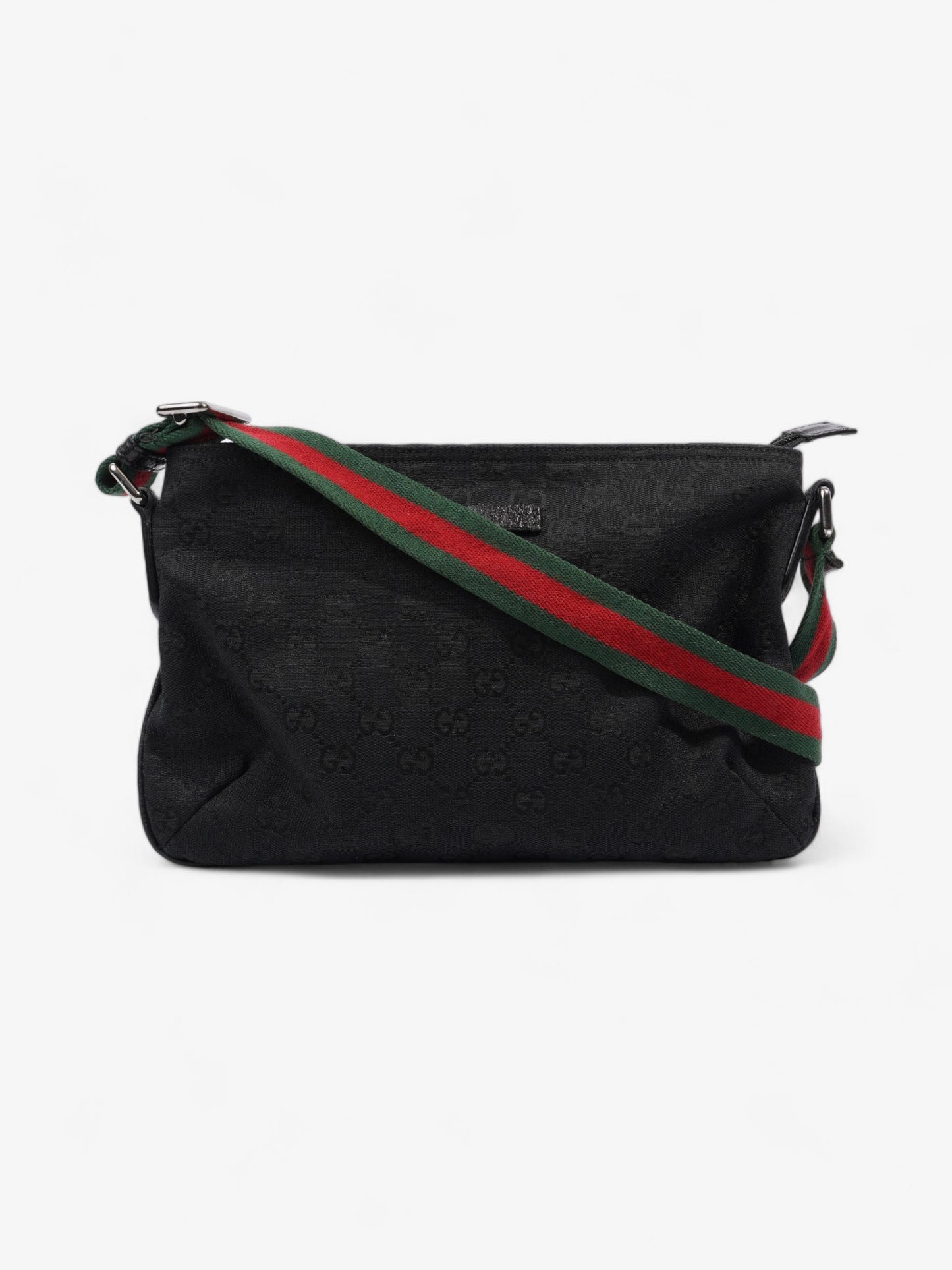 Gucci GG Web Messenger Bag Black / Red / Green Canvas