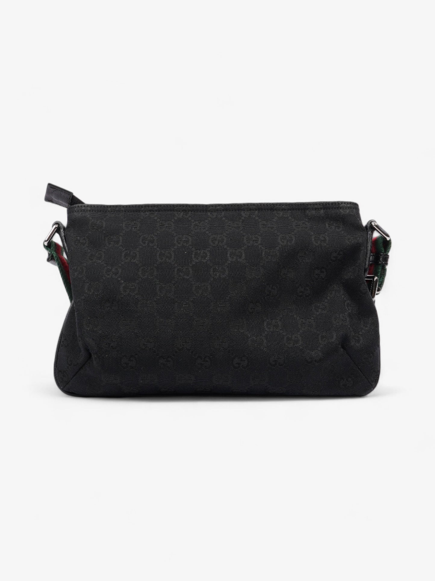 Gucci GG Web Messenger Bag Black / Red / Green Canvas