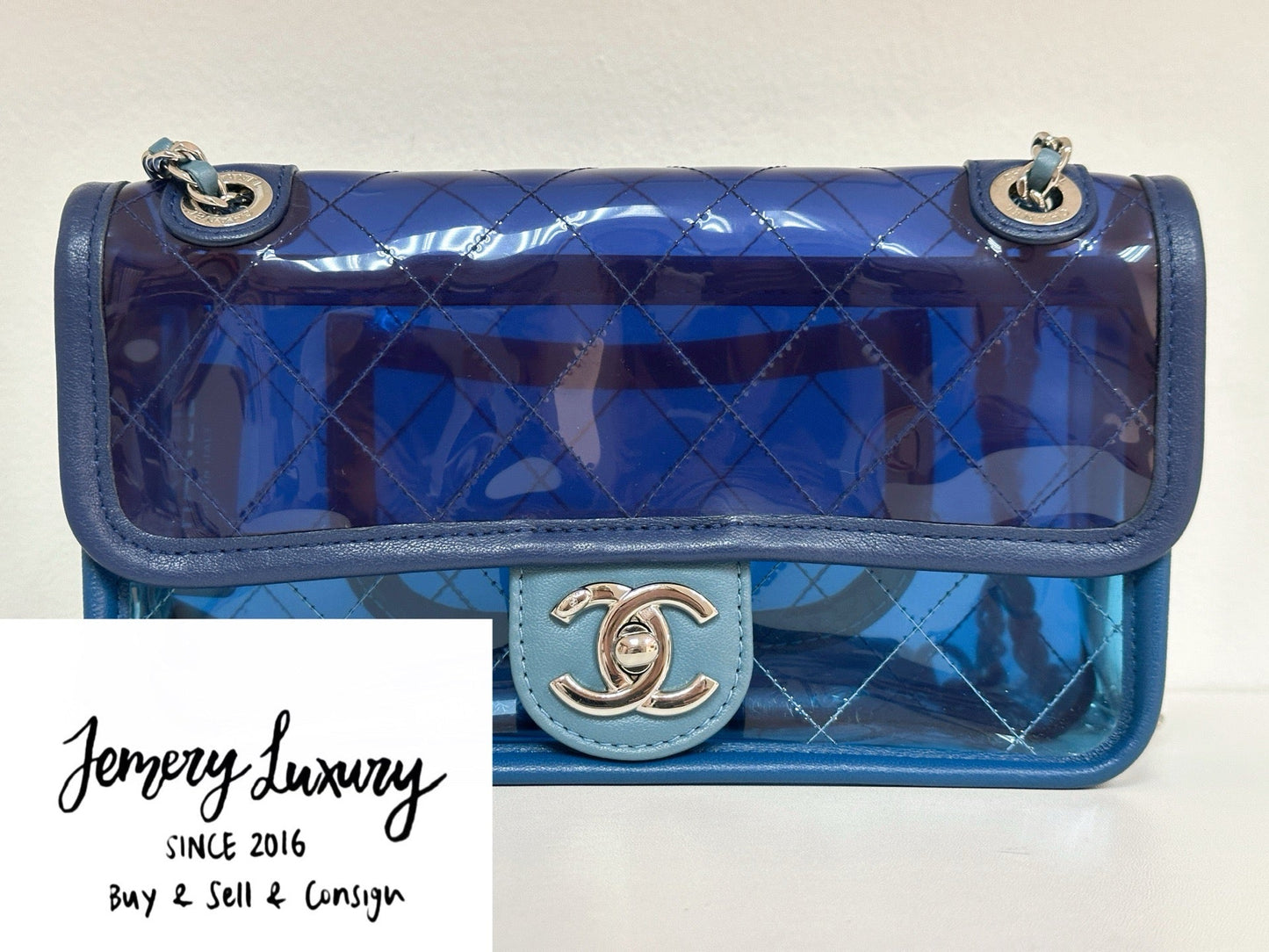 Chanel Blue Coco Splash PVC Small Flap Bag holo 2569