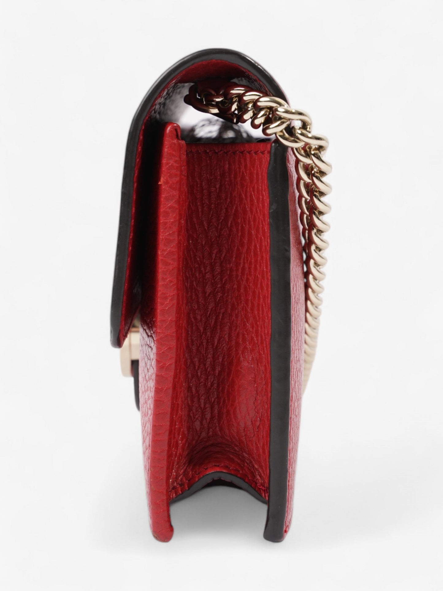 Gucci Dollar Interlocking G Chain Wallet Red Calfskin Leather