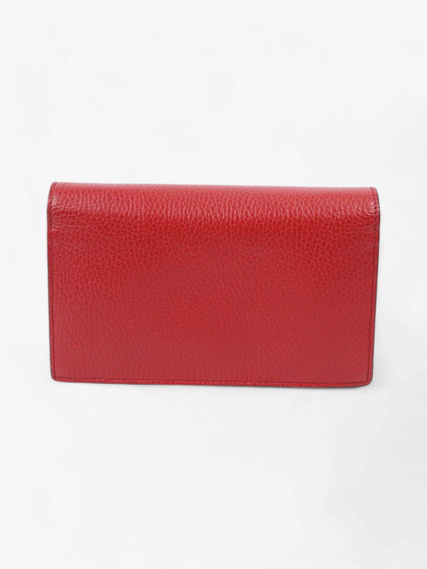 Gucci Dollar Interlocking G Chain Wallet Red Calfskin Leather