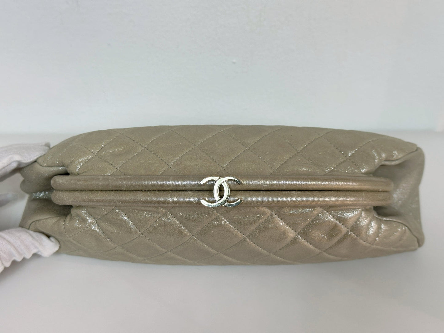Chanel Timeless Clutch Bag shinny gold beige colour