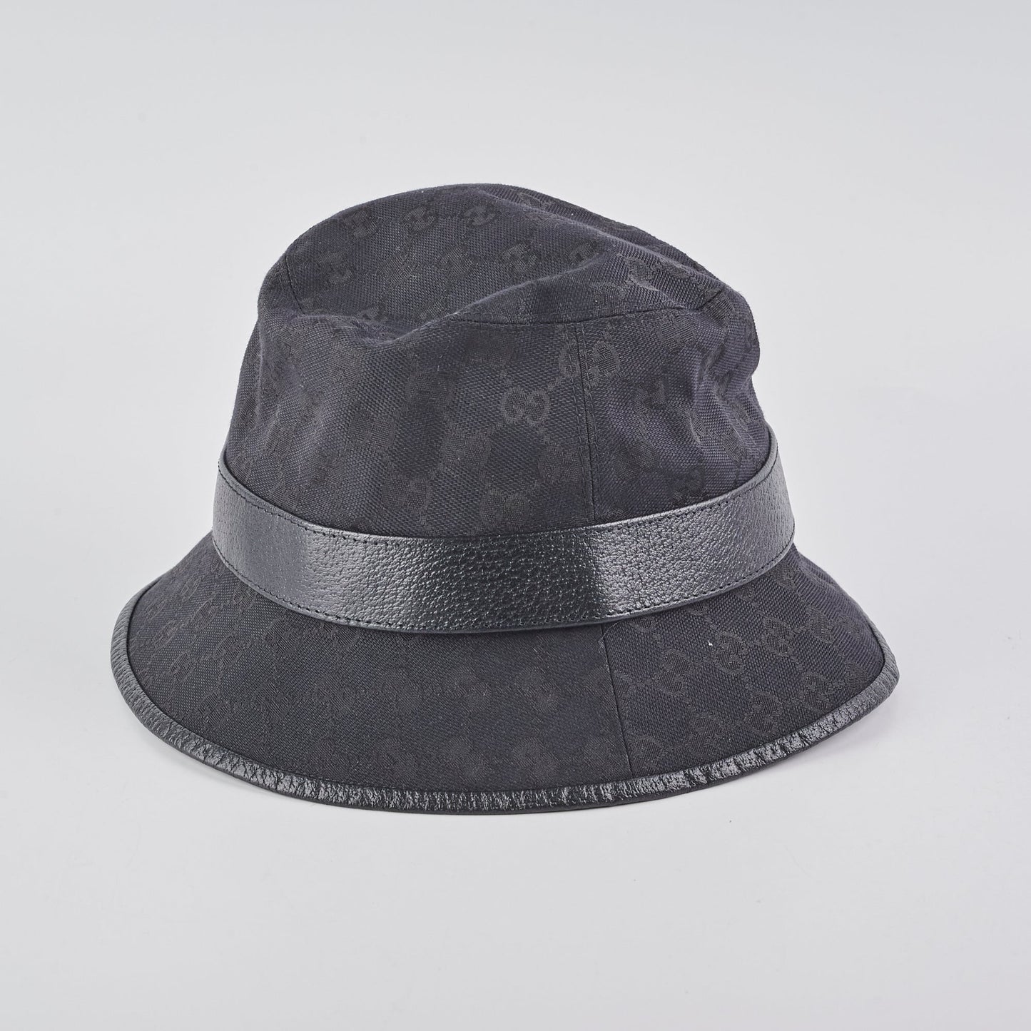 Gucci Monogram GG canvas Fedora Hat Small Black 57cm