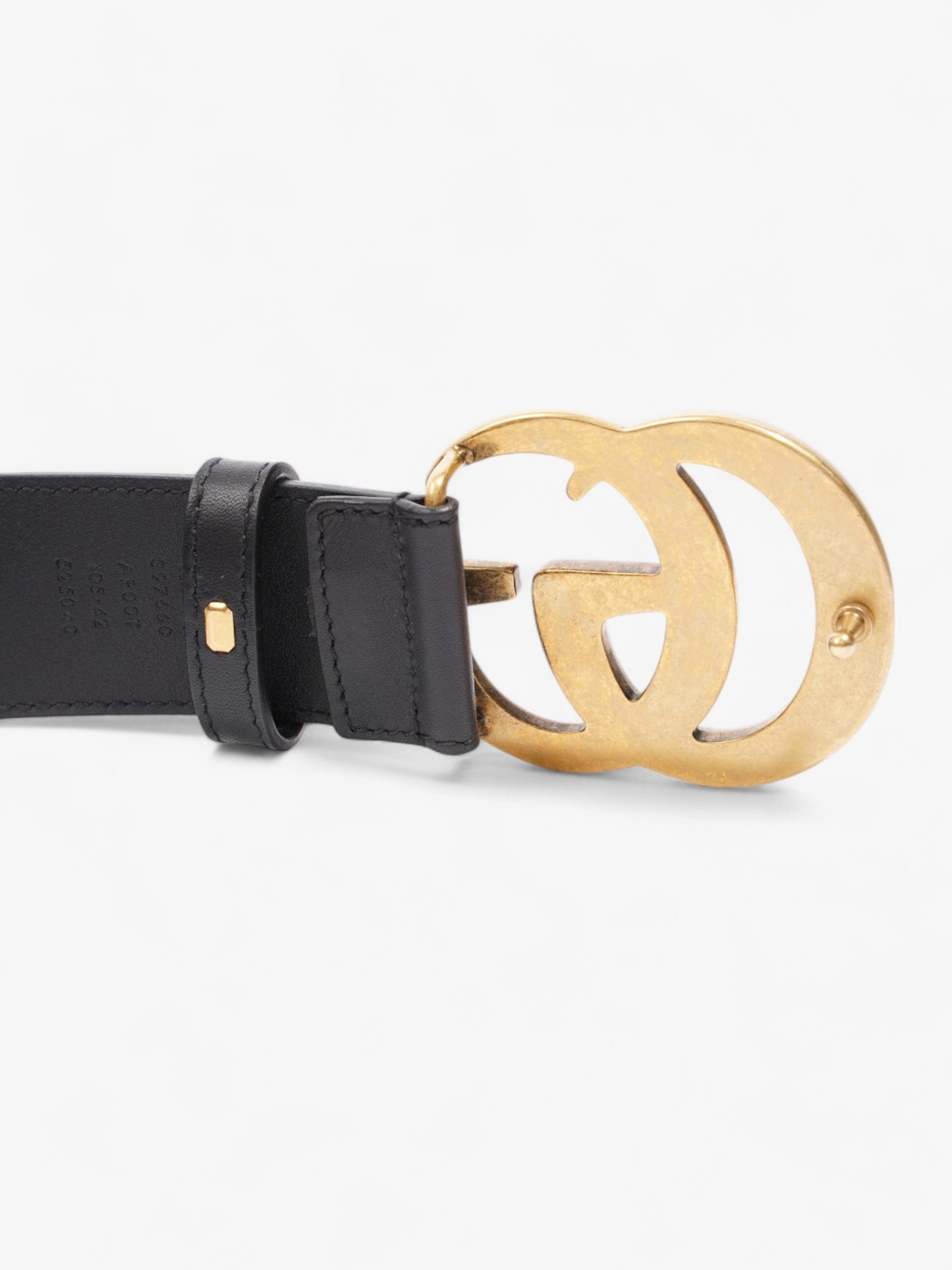 Gucci GG Marmont Wide Belt Black / Gold Leather 105cm / 42"