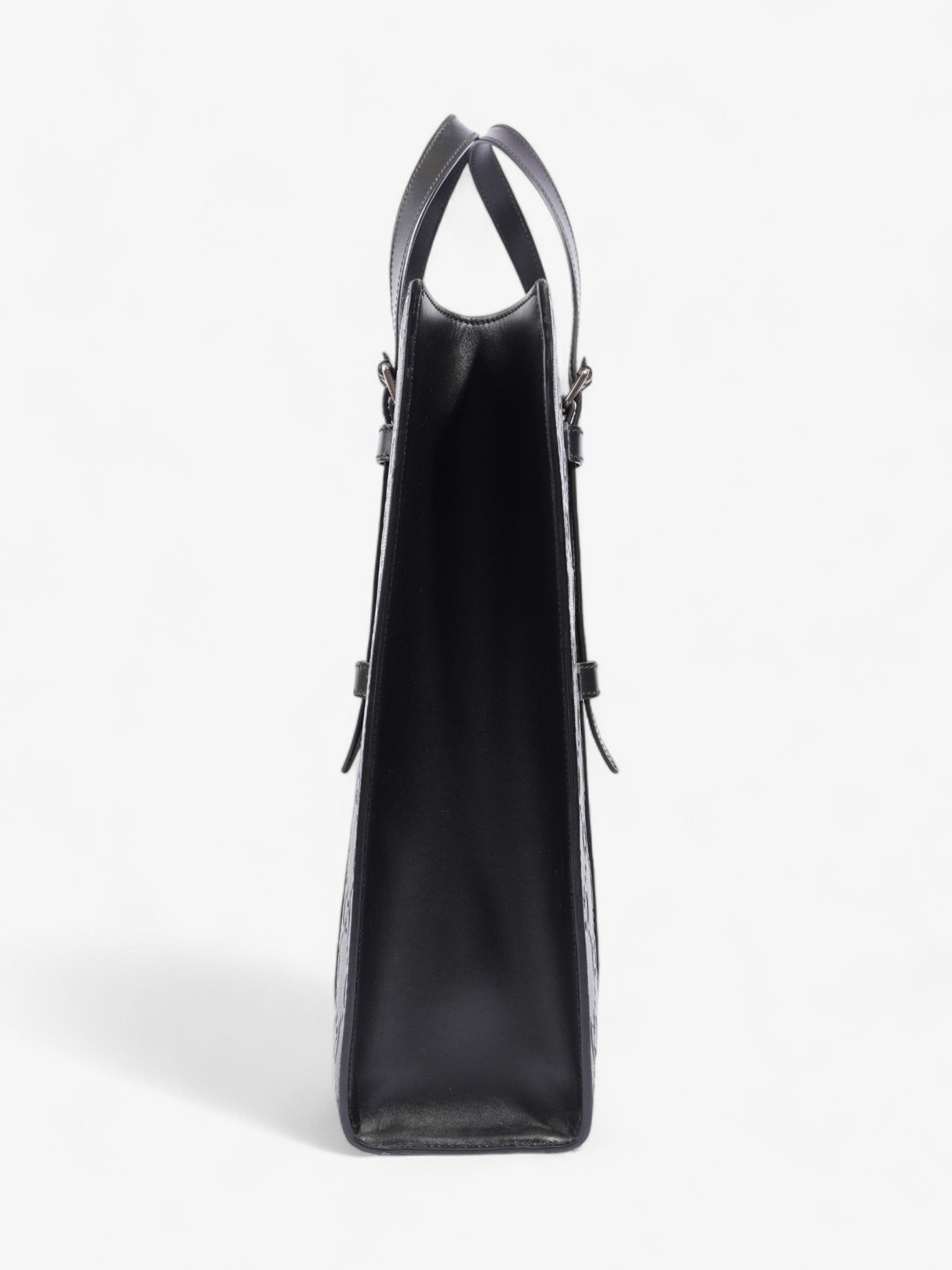 Gucci GG Tote Bag Black Embossed Leather Medium