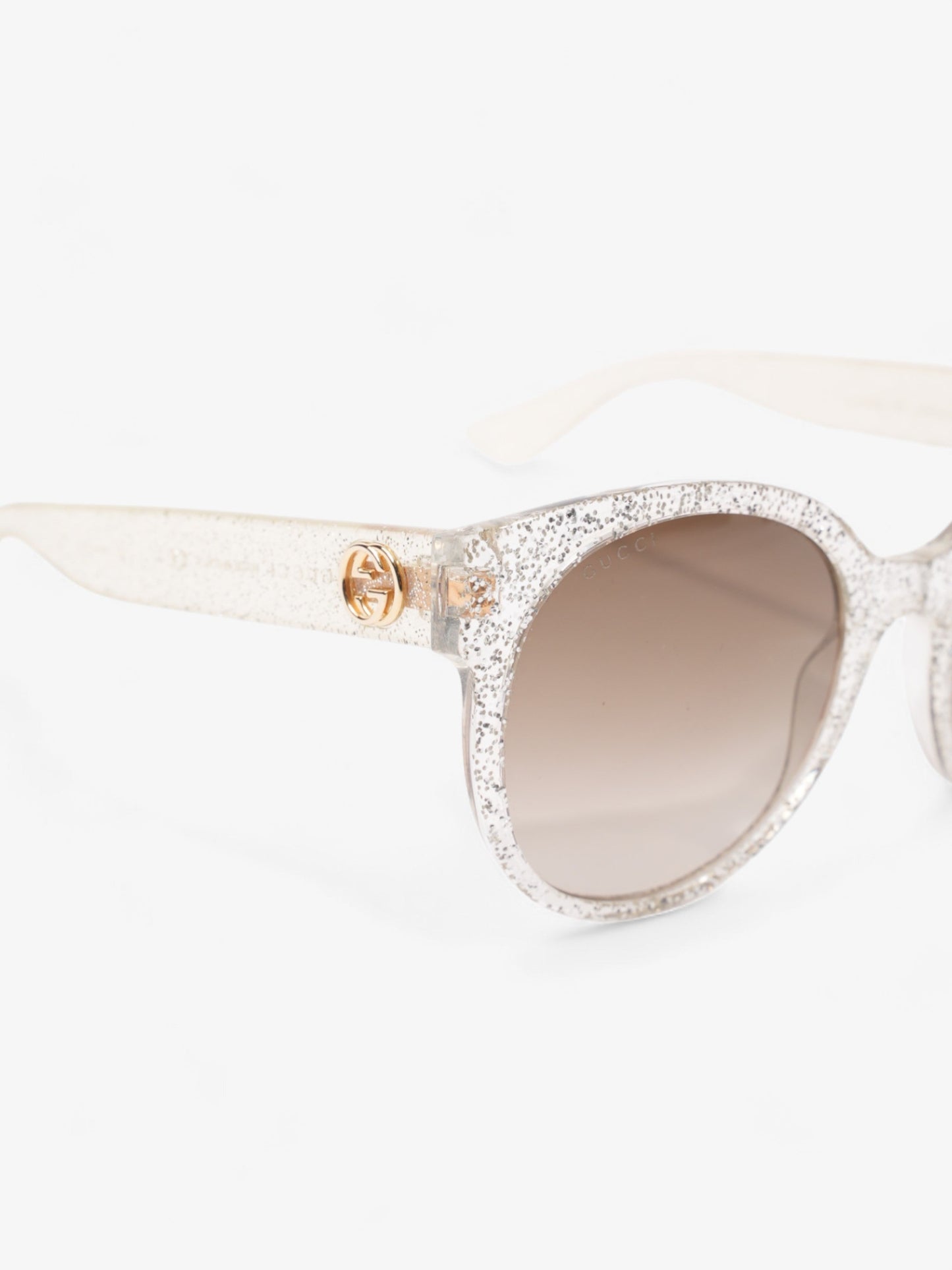 Gucci Sunglasses GG0035S Silver Glitter Acetate 140mm