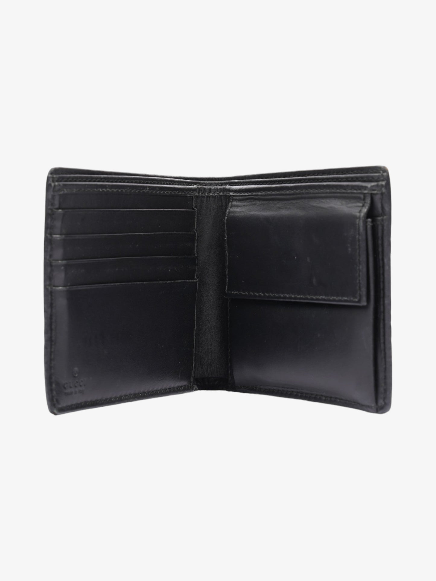 Gucci Guccissima Compact Wallet Black Leather