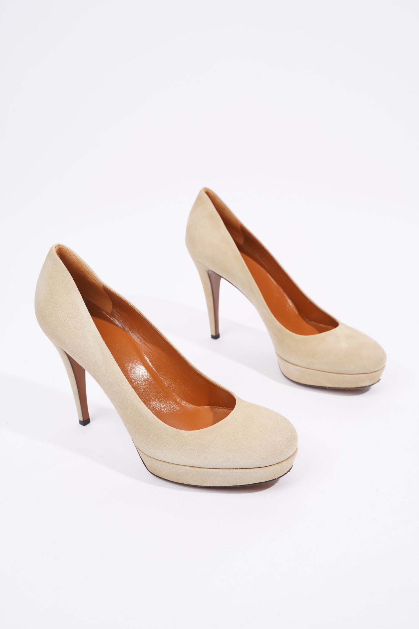 Gucci Platform Pump 100 Cream Suede EU 38.5 UK 5.5
