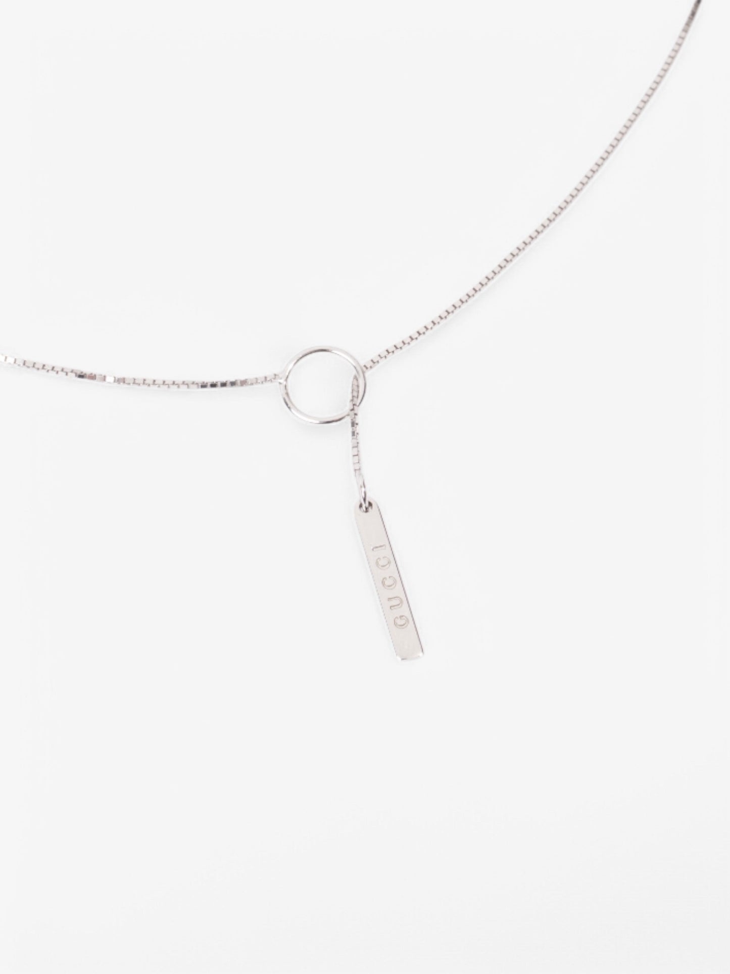 Gucci Trademark Loop Necklace White Gold White Gold