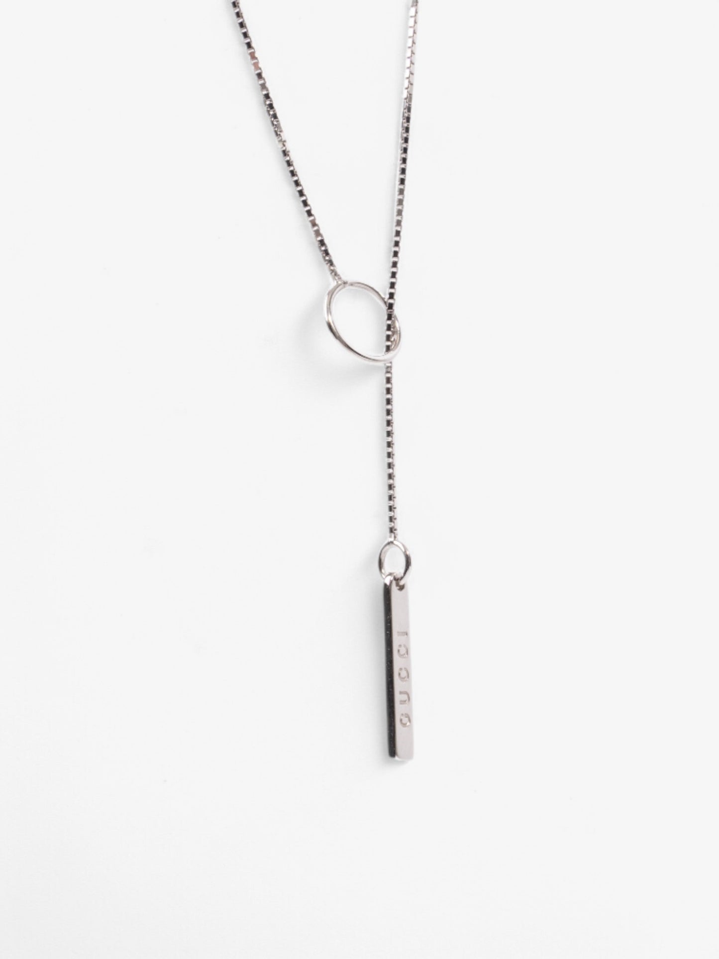Gucci Trademark Loop Necklace White Gold White Gold