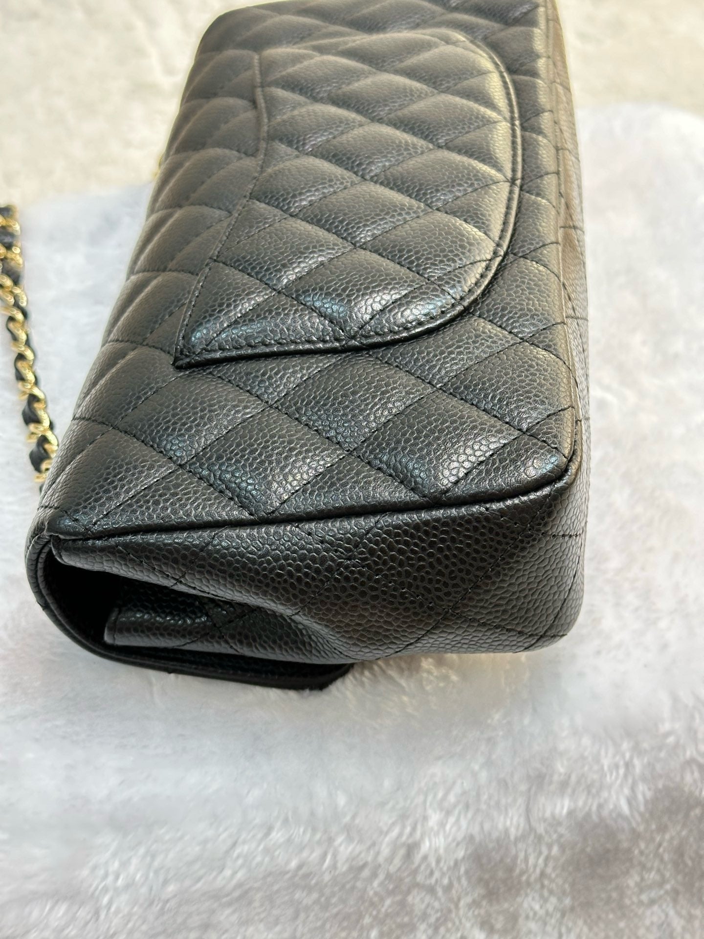 Chanel Caviar East West Flap Bag Black GHW holo 1304 db