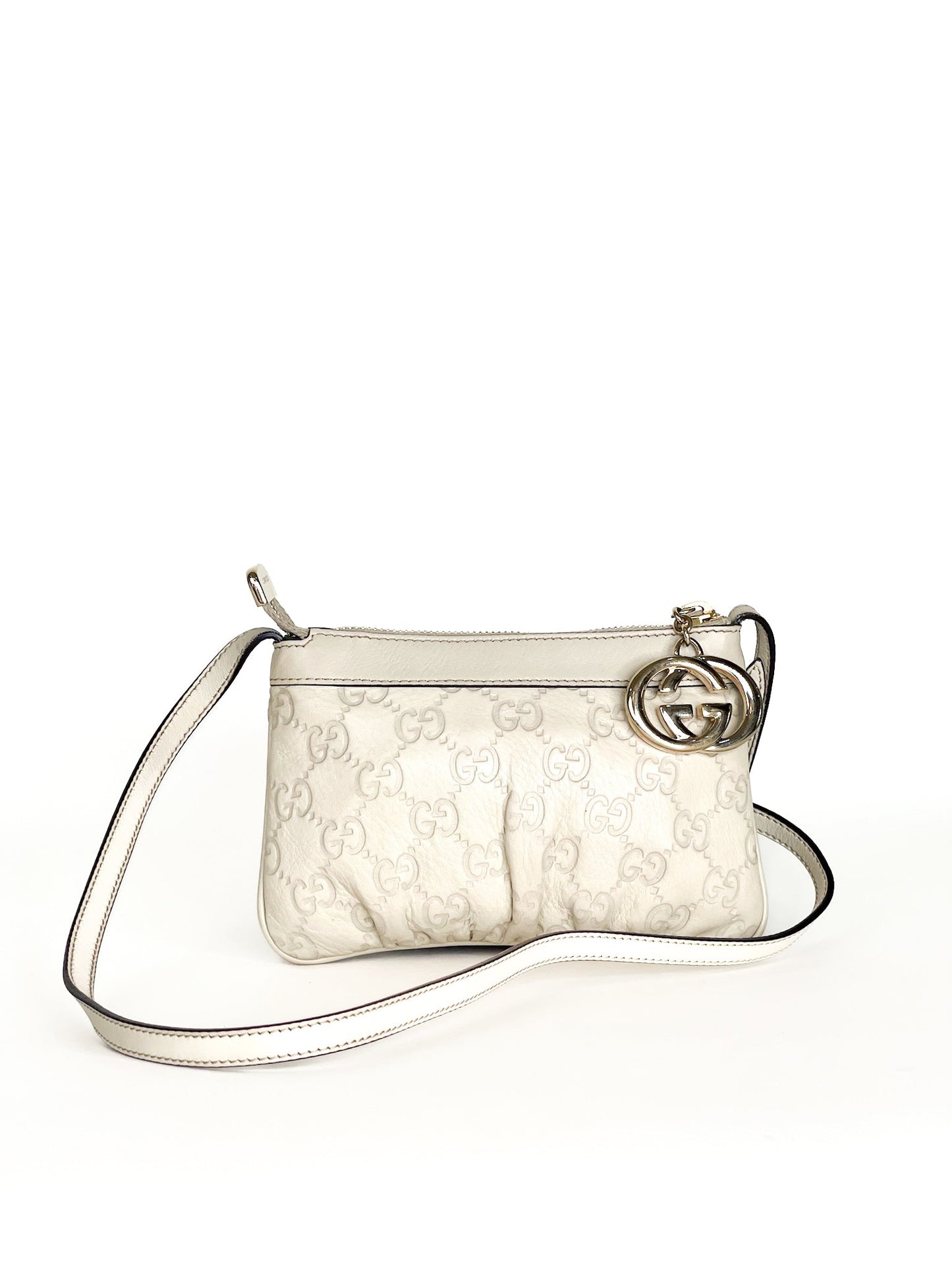 Gucci GG Canvas Shoulder Bag White