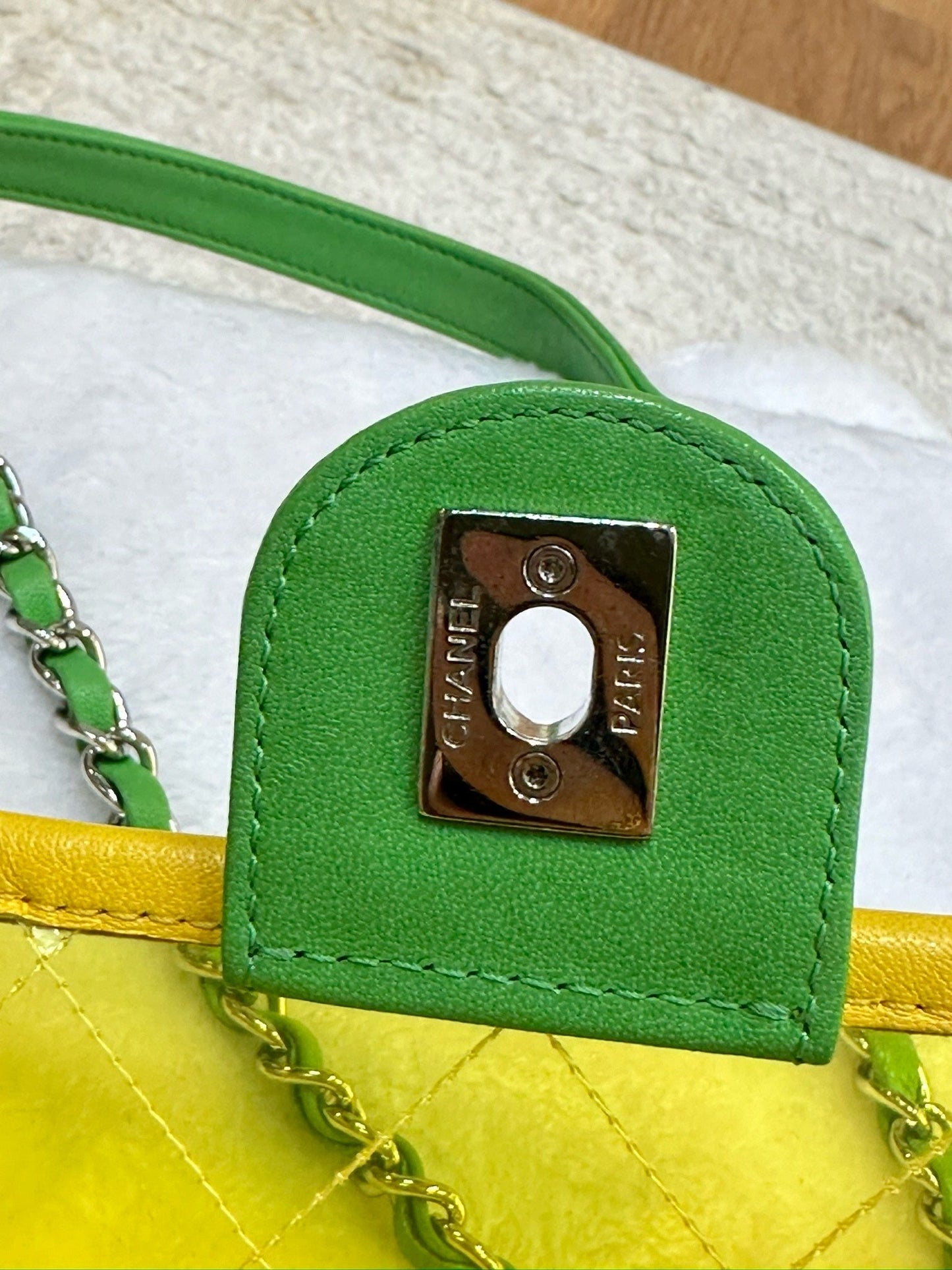 Chanel Medium Coco Splash PVC Flap Bag Yellow/Green/Pink SHW