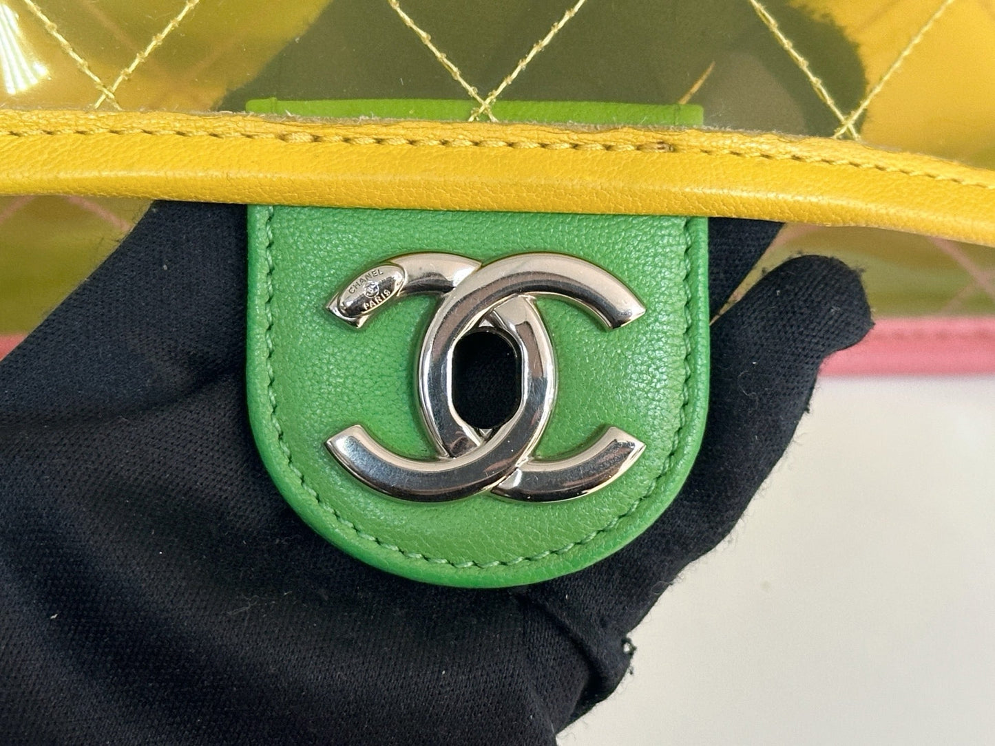 Chanel Yellow Coco Splash PVC Small Flap Bag holo 2589