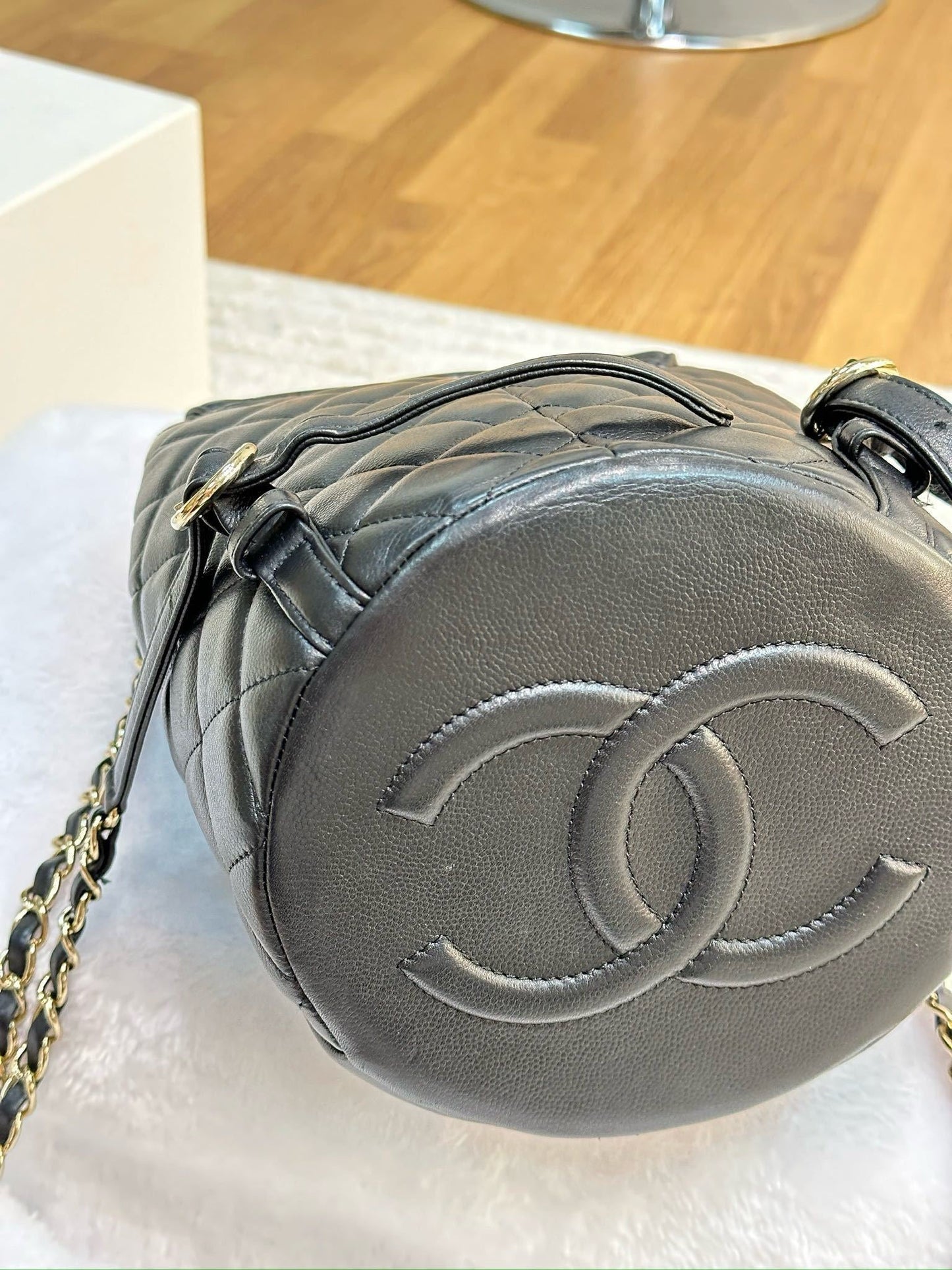 Chanel Caviar Quilted Pockets Backpack Black