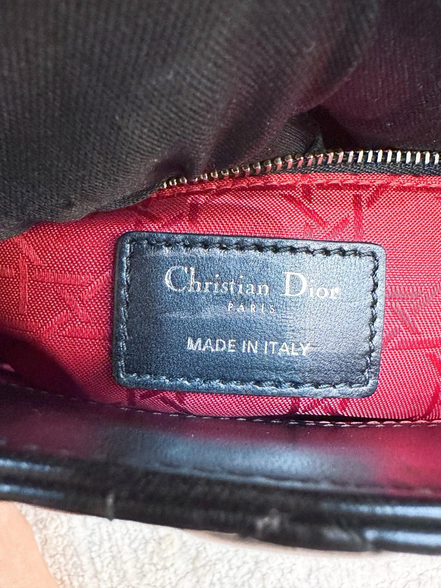 CHRISTIAN DIOR Lambskin Cannage Small My ABCDior Lady Dior Black SHW