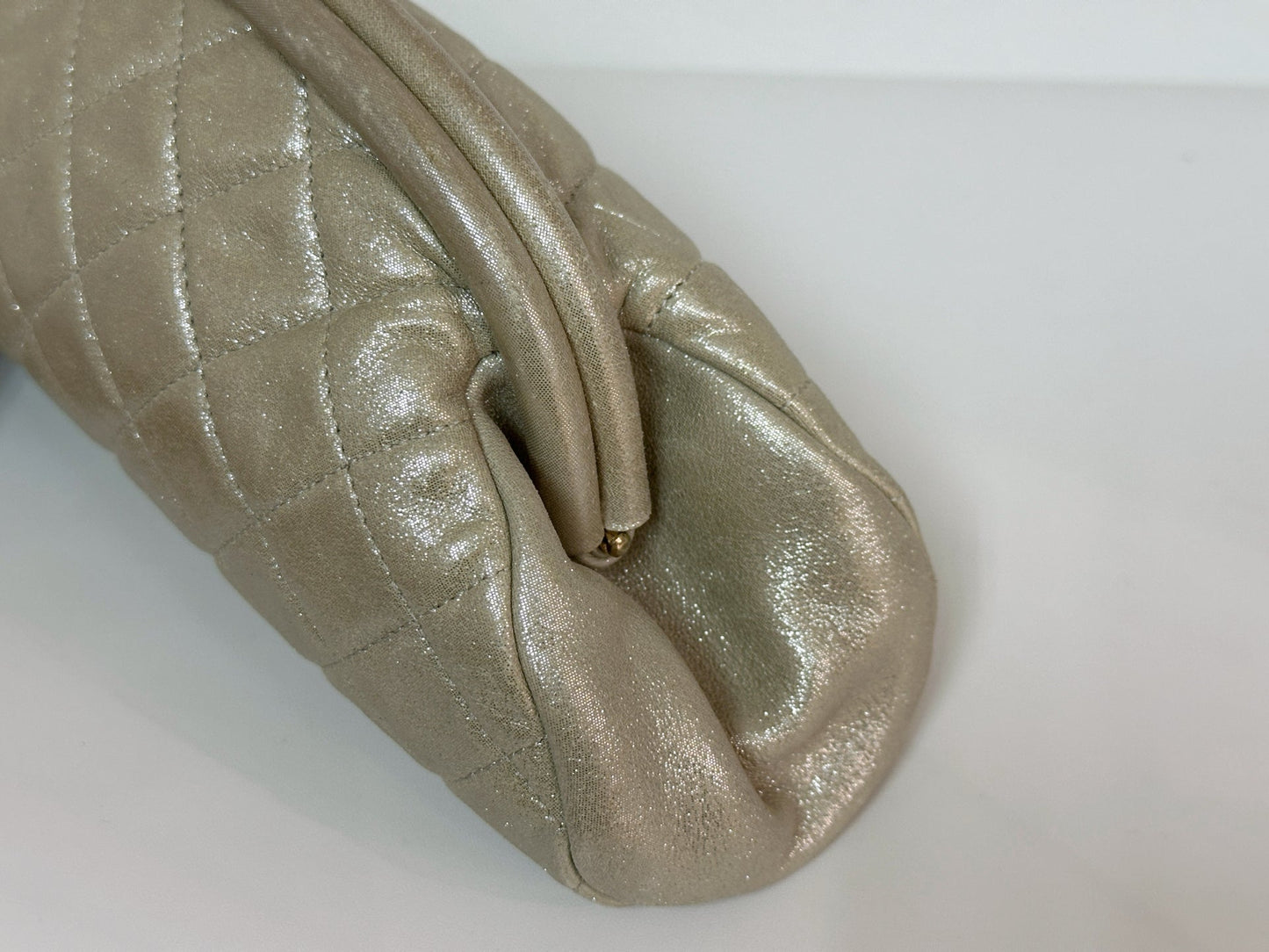 Chanel Timeless Clutch Bag shinny gold beige colour