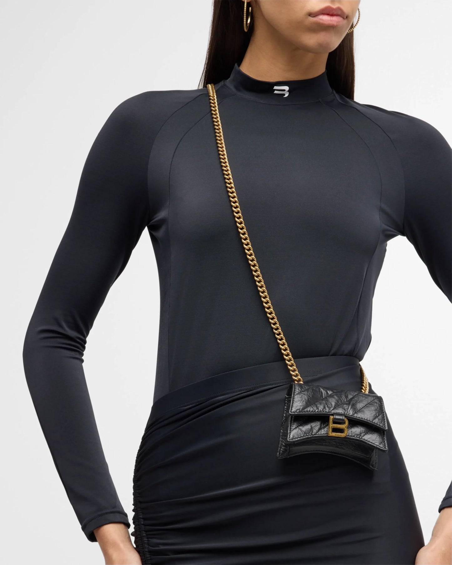 BALENCIAGA CRUSH QUILTED CALFSKIN MINI CHAIN BAG