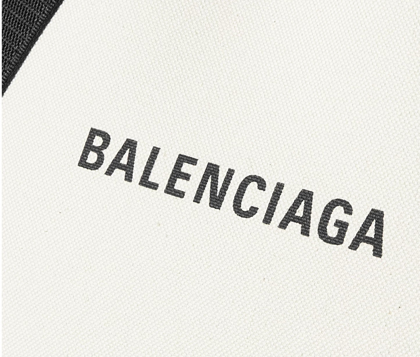 BALENCIAGA LEATHER TRIMMED TWO TONE CANVAS TOTE BAG