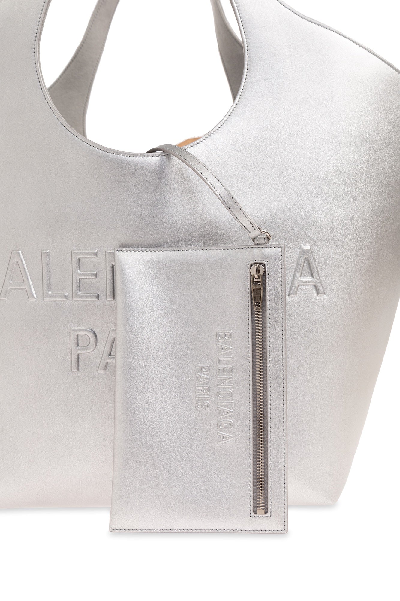 BALENCIAGA METALLIC CALFSKIN MEDIUM MARY KATE TOTE BAG