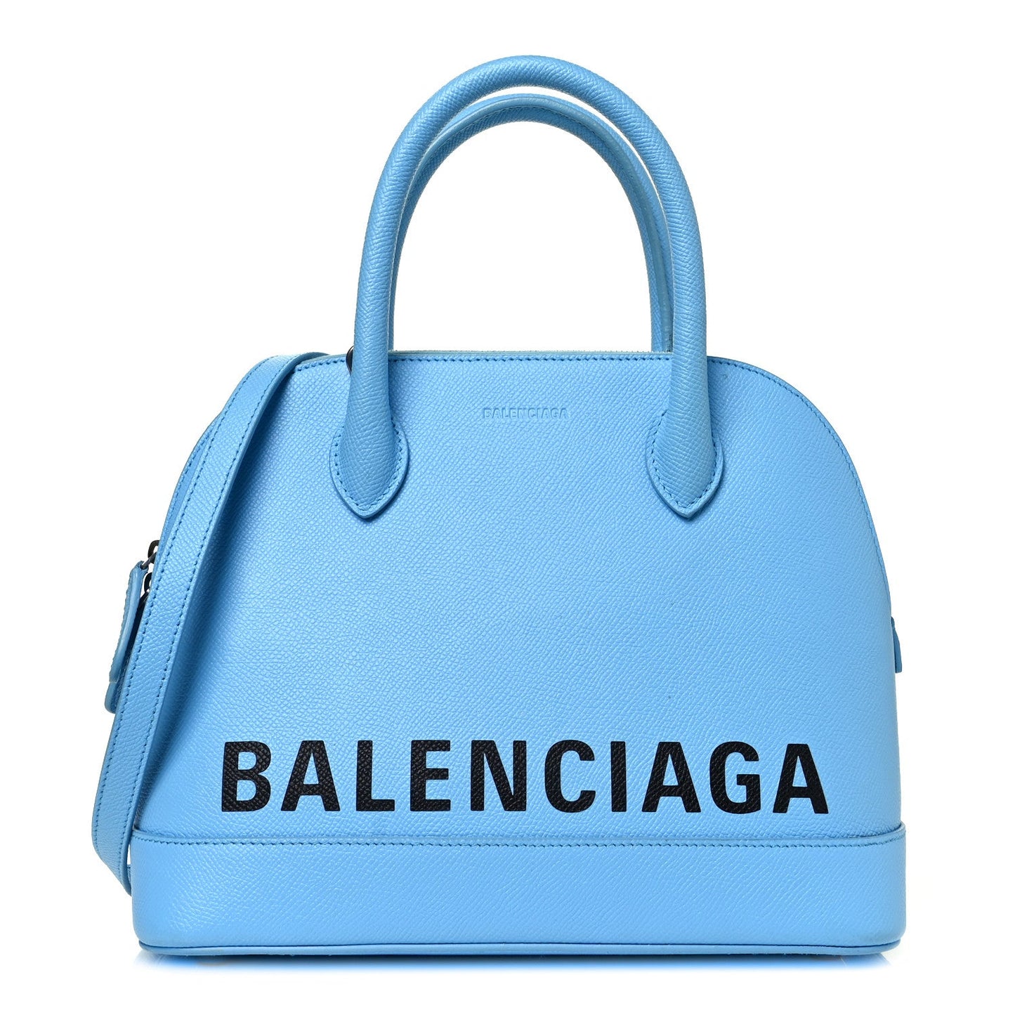 BALENCIAGA SIGNATURE GRAINED CALFSKIN SMALL VILLE LOGO TOP-HANDLE BAG