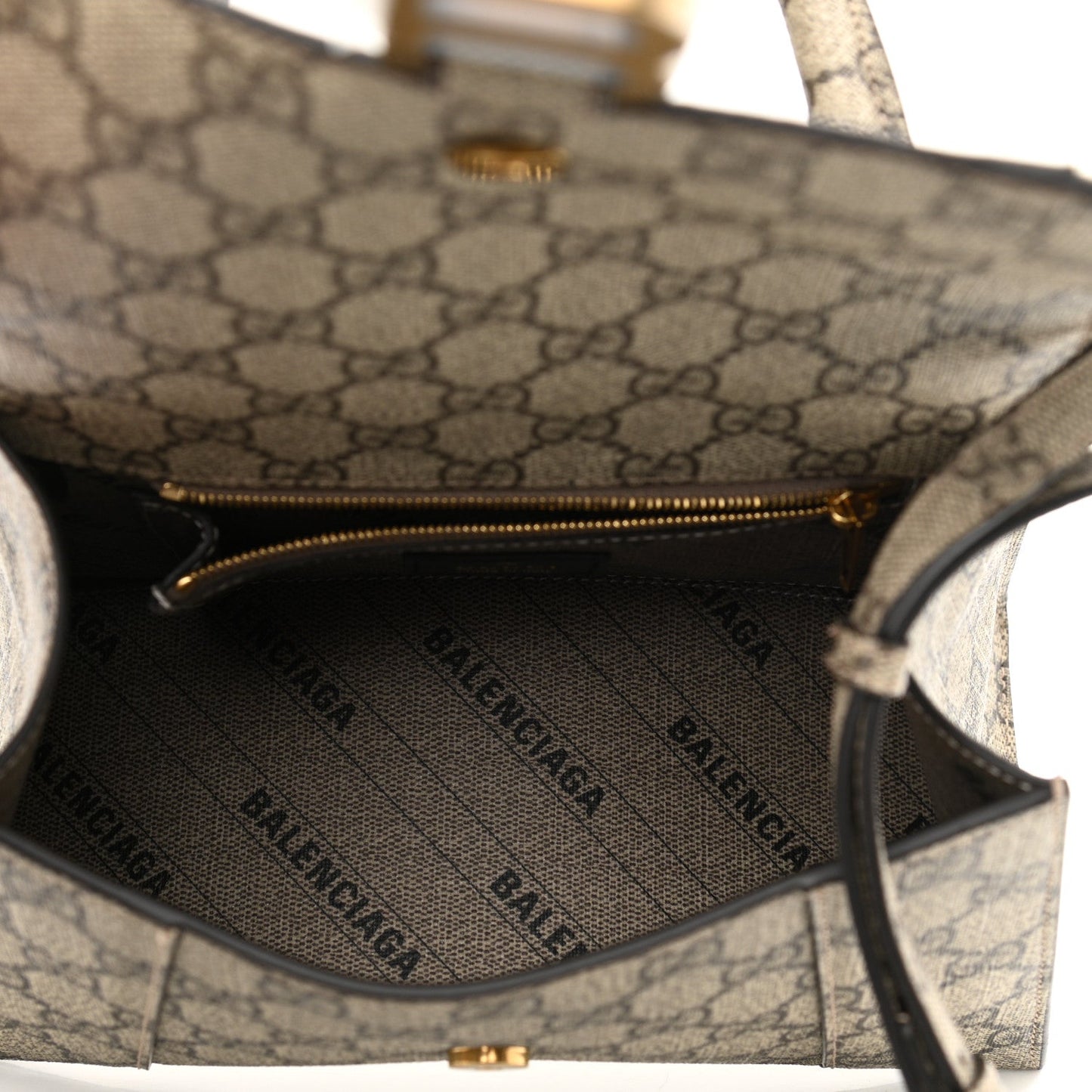 GUCCI X BALENCIAGA GG SUPREME MONOGRAM HOURGLASS BAG