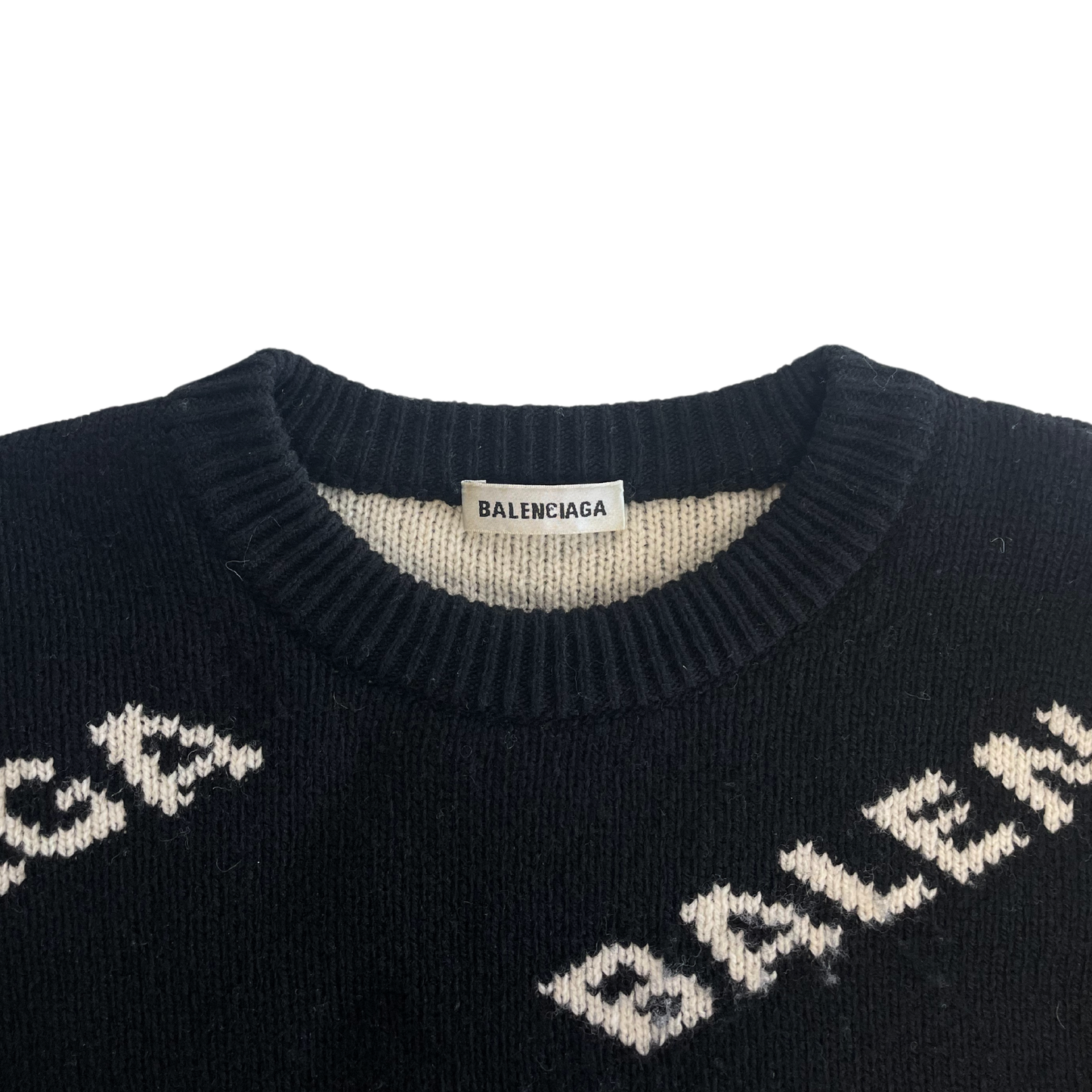 Balenciaga 'All-Over Logo' Knit Sweater - Women's S