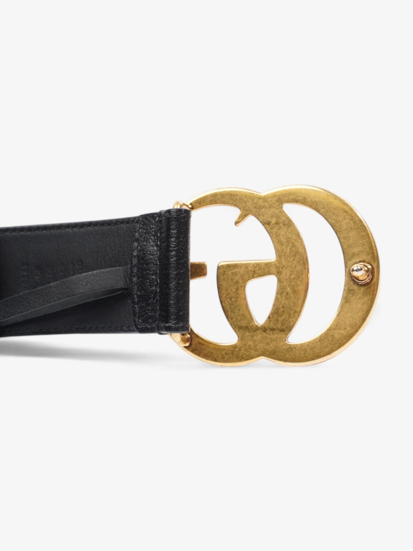Gucci GG Marmont 2015 Re-Edition Wide Belt Black / Gold Leather 80cm / 32"
