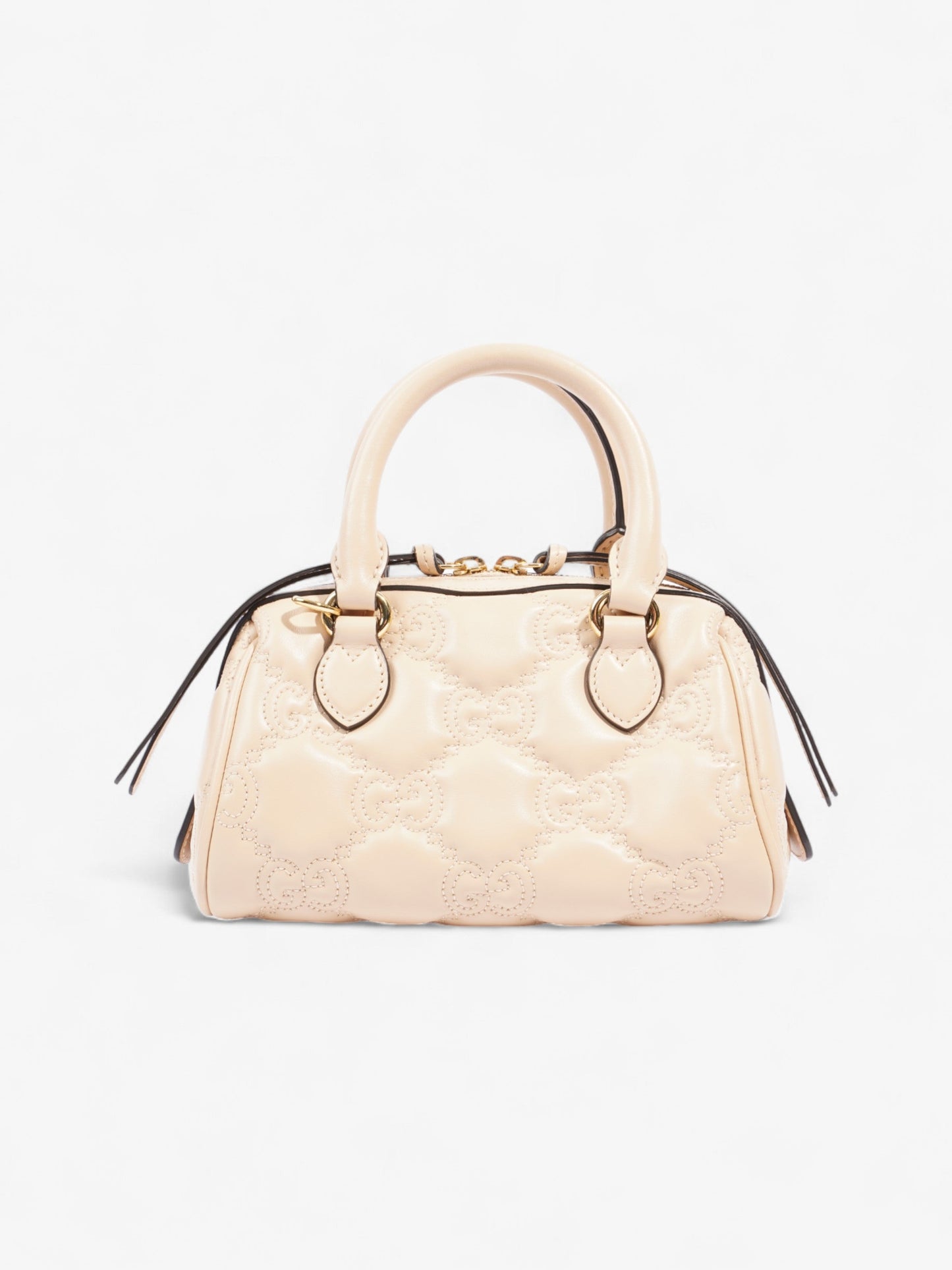 Gucci GG Super Top Handle Bag Light Beige Leather Mini