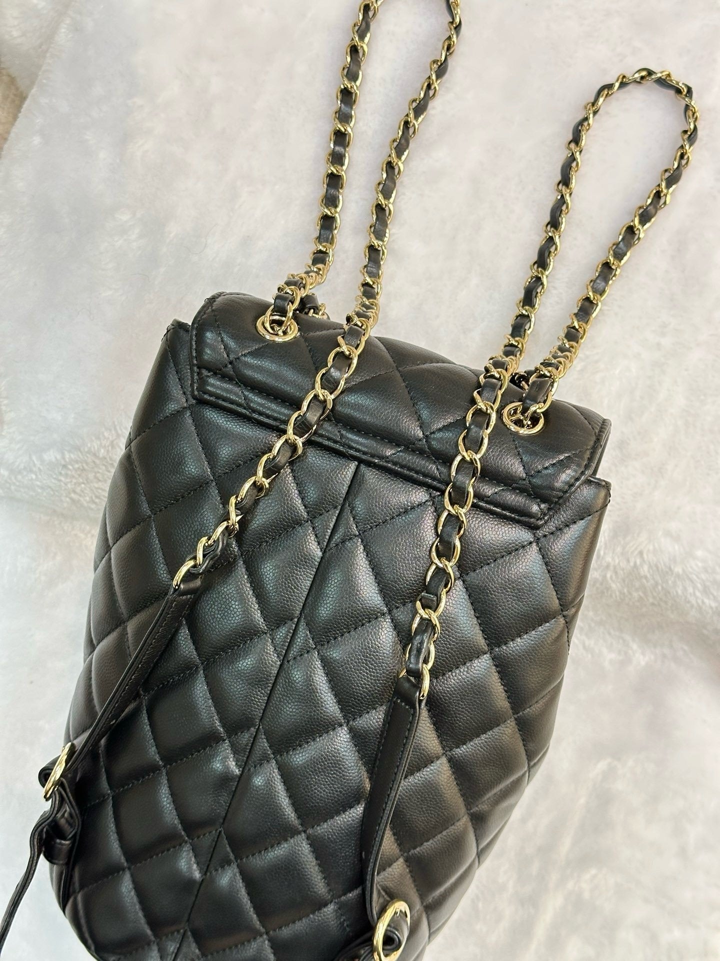 Chanel Caviar Quilted Pockets Backpack Black