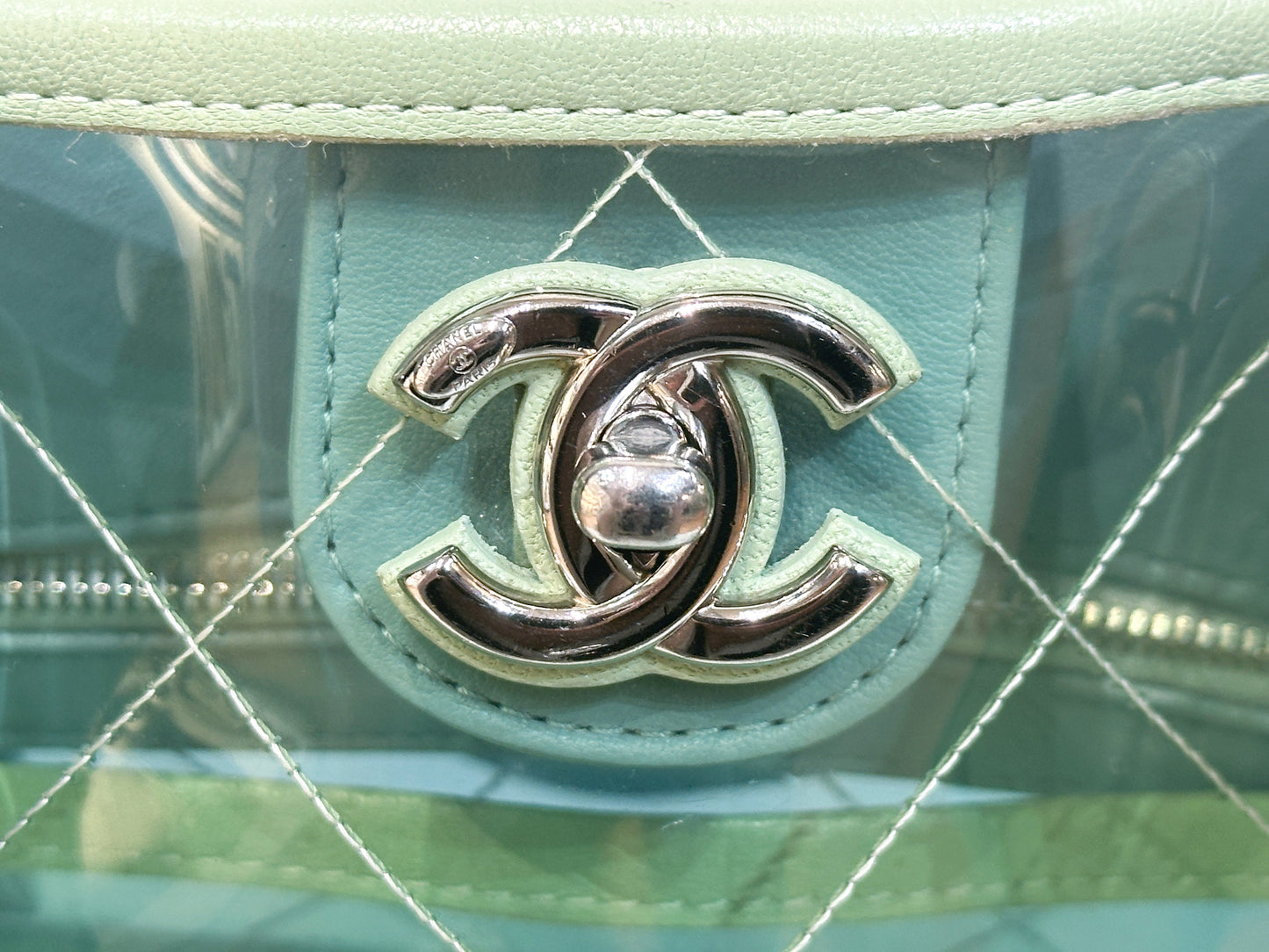 Chanel Coco Splash Bag Green/Pink/Blue 2584 holo card