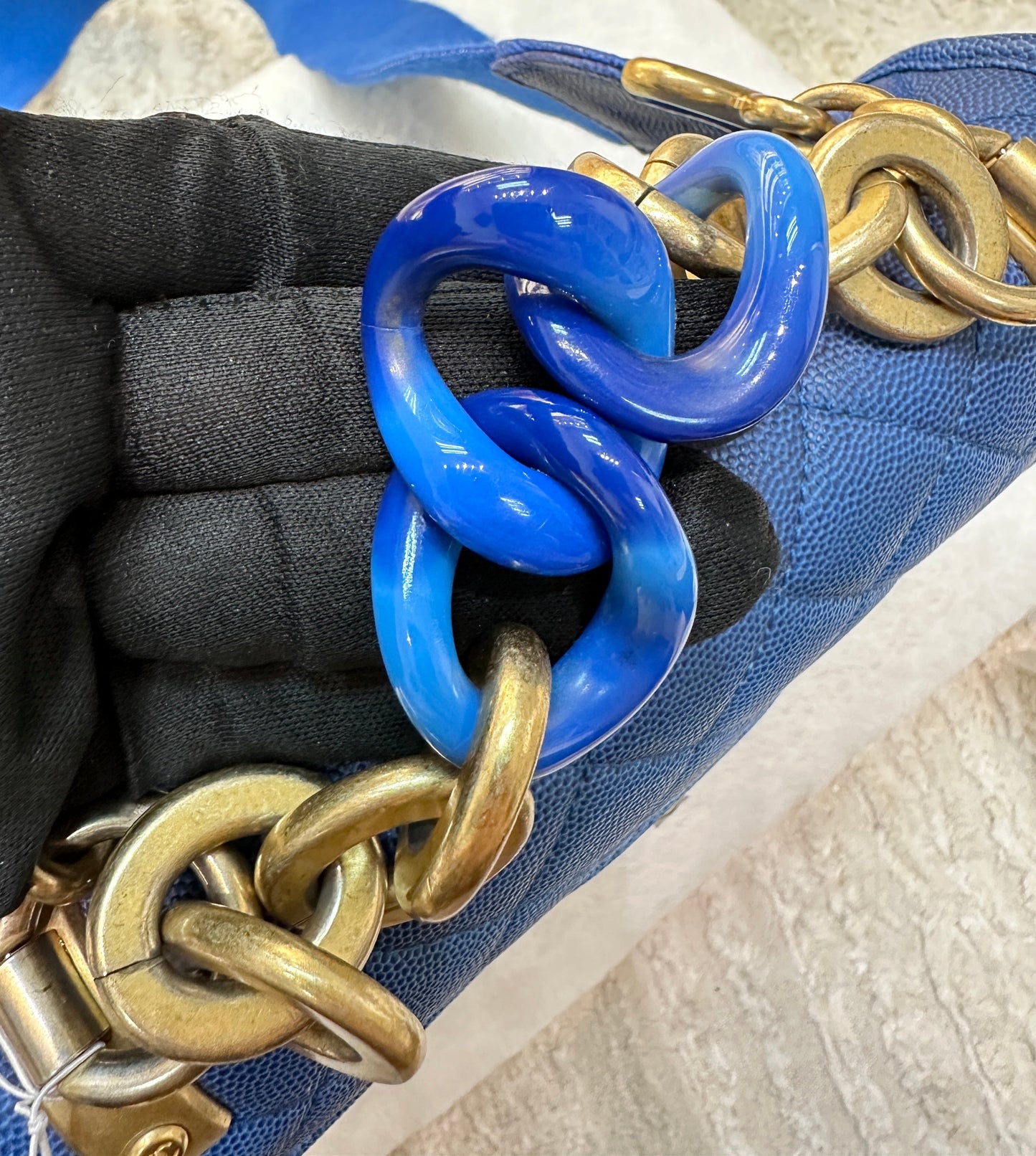 CHANEL Caviar Quilted Small Sunset On The Sea Flap Blue