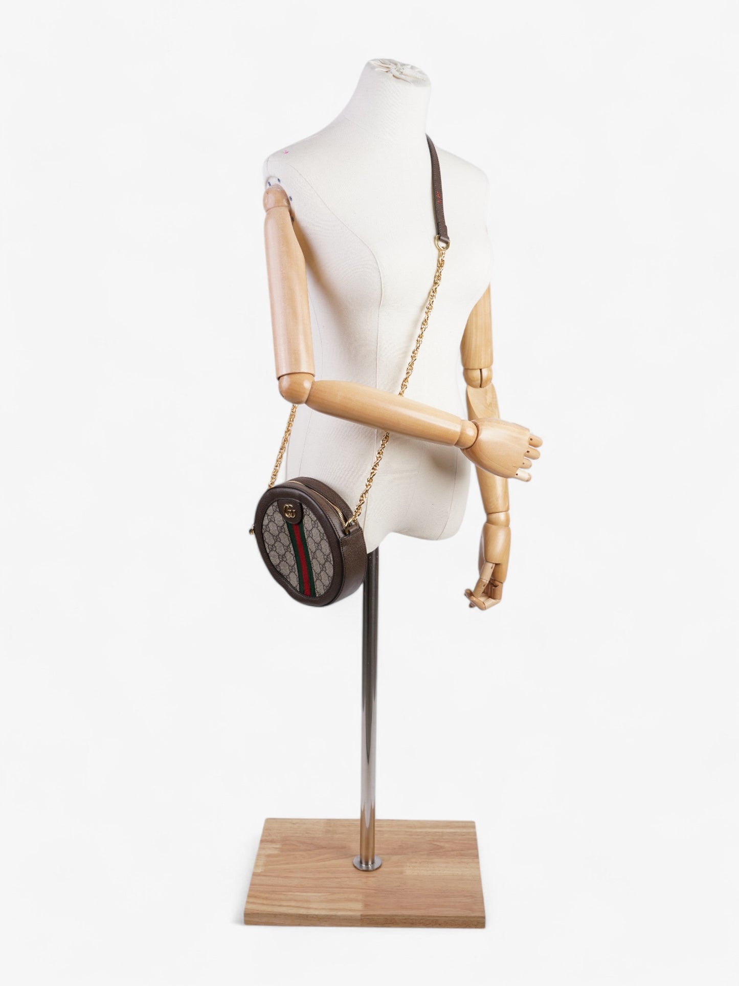 Gucci Ophidia GG Round GG Supreme / Green / Red Canvas Mini