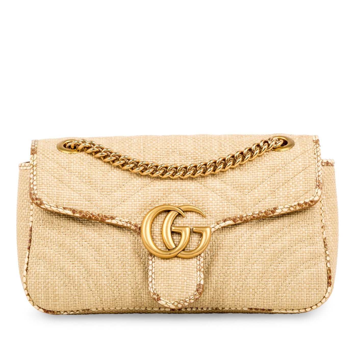 Gucci GG Marmont Bag - Raffia and Python - Small