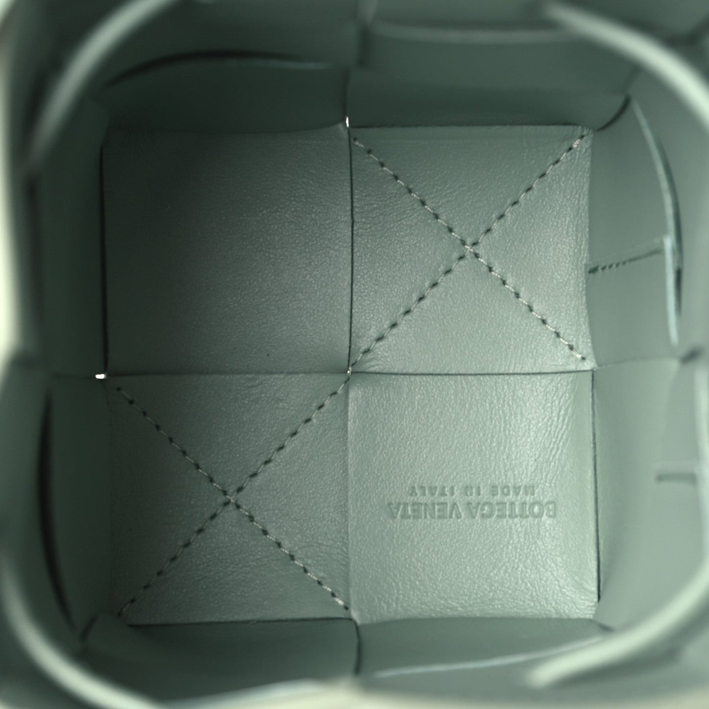 BOTTEGA VENETA NAPPA LEATHER INTRECCIATO MINI CASSETTE BUCKET BAG