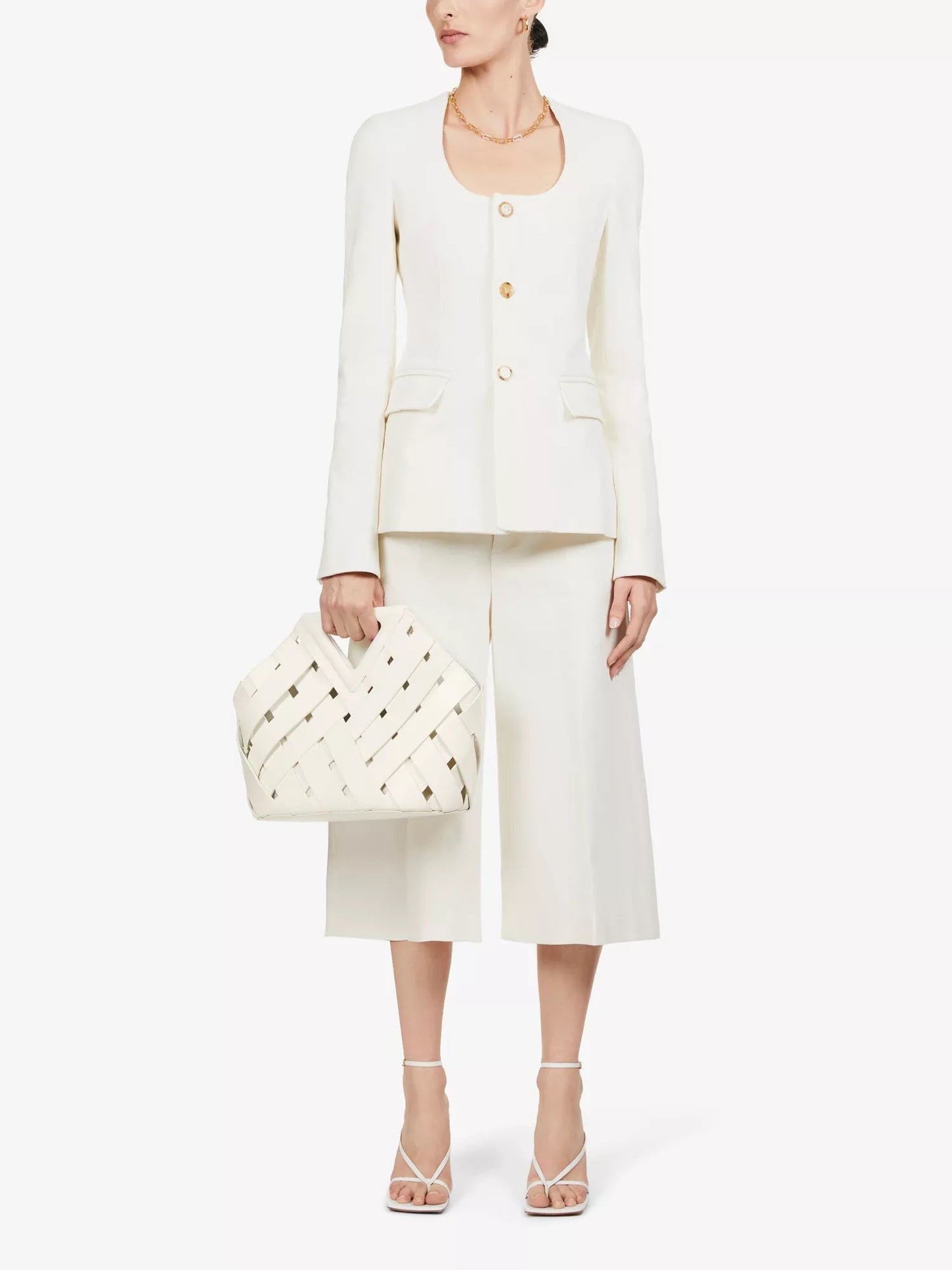 BOTTEGA VENETA POINT DRAWSTRING LEATHER BASKET BAG