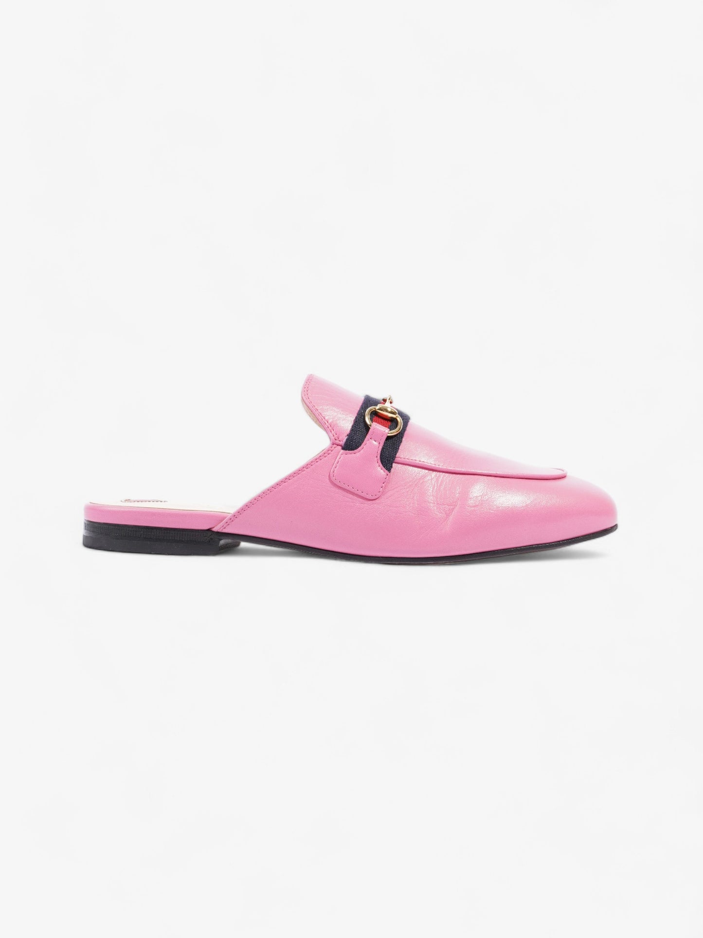 Gucci Malaga Kid Web Princetown Pink Tropical Flower Calfskin Leather EU 40 UK 7