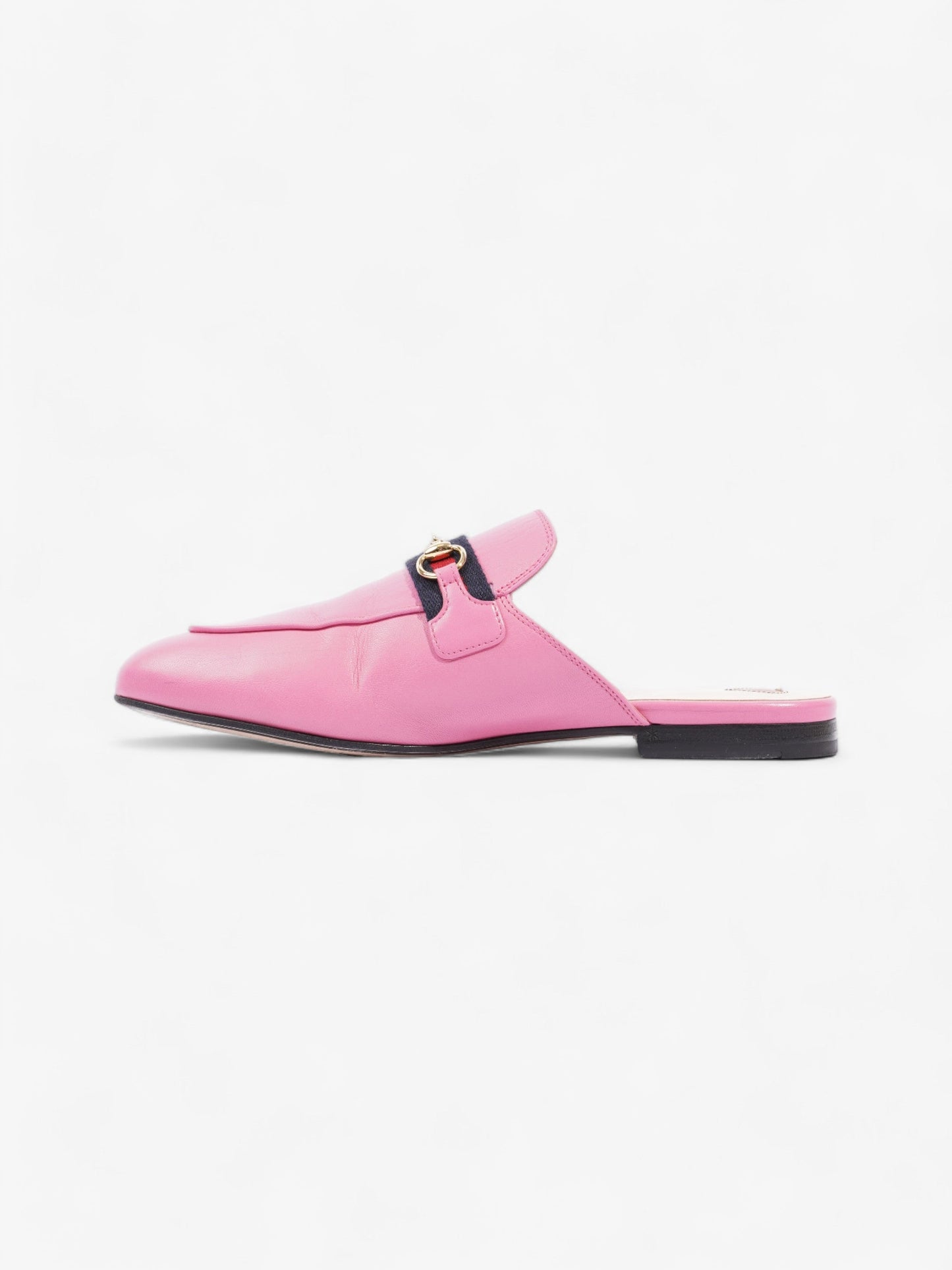 Gucci Malaga Kid Web Princetown Pink Tropical Flower Calfskin Leather EU 40 UK 7