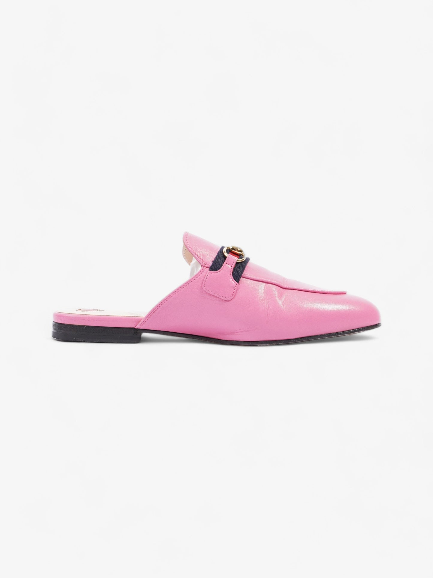 Gucci Malaga Kid Web Princetown Pink Tropical Flower Calfskin Leather EU 40 UK 7