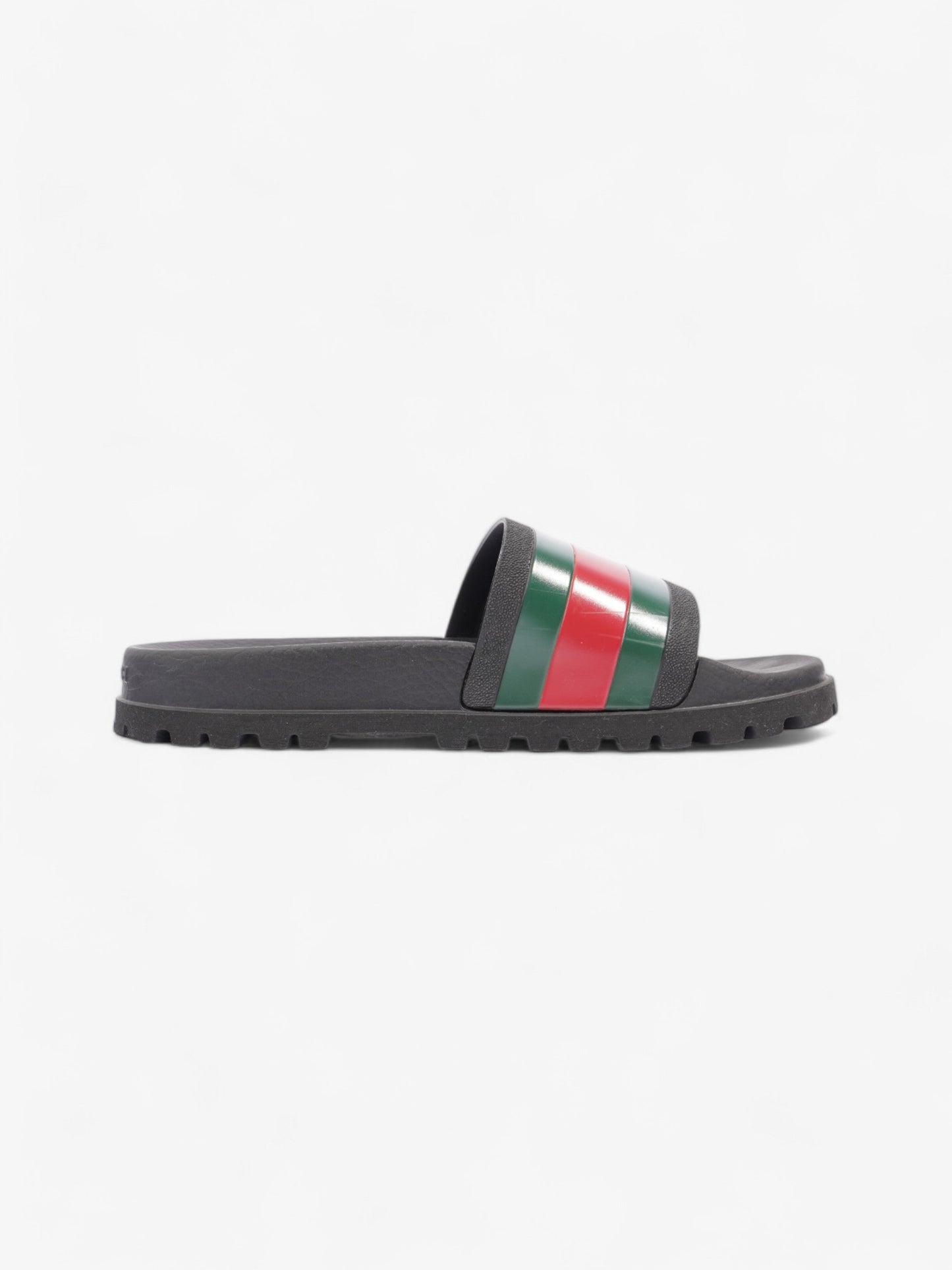 Gucci Pursuit Trek Slides Black / Green / Red Rubber EU 43 UK 9