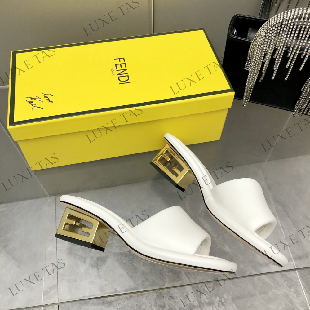 Baguette White Nappa Leather Slides - Designer Slides & Sandals for Women