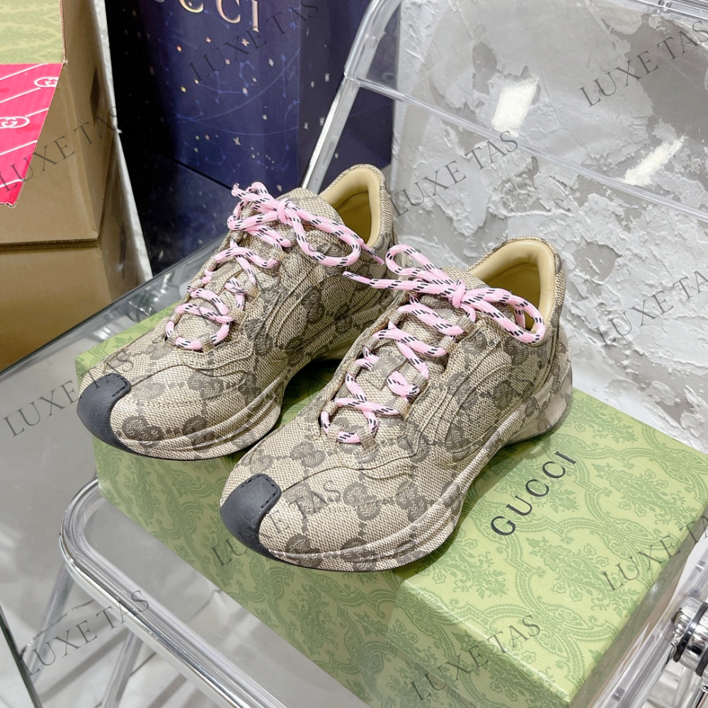 Beige & Ebony GG Run Sneaker - Designer Sneakers for Women
