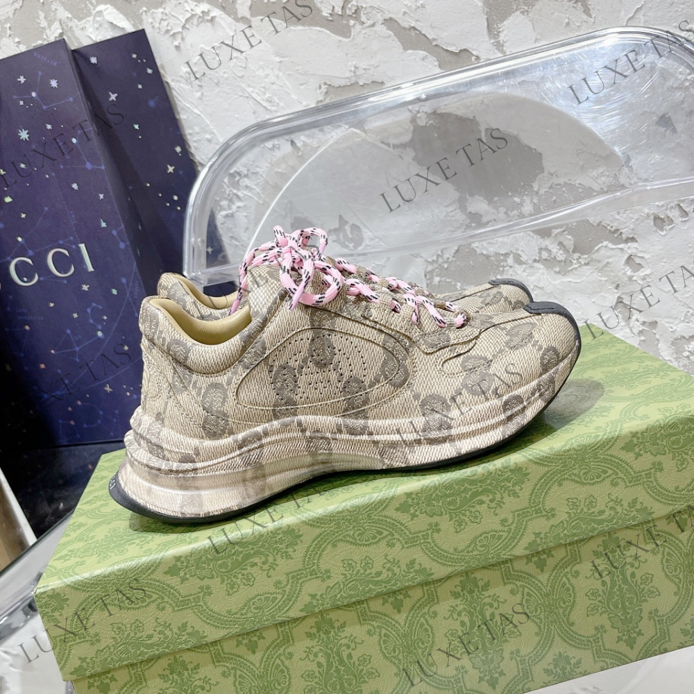 Beige & Ebony GG Run Sneaker - Designer Sneakers for Women