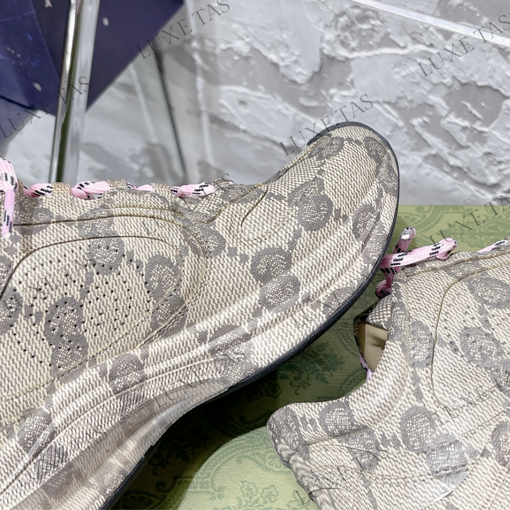 Beige & Ebony GG Run Sneaker - Designer Sneakers for Women