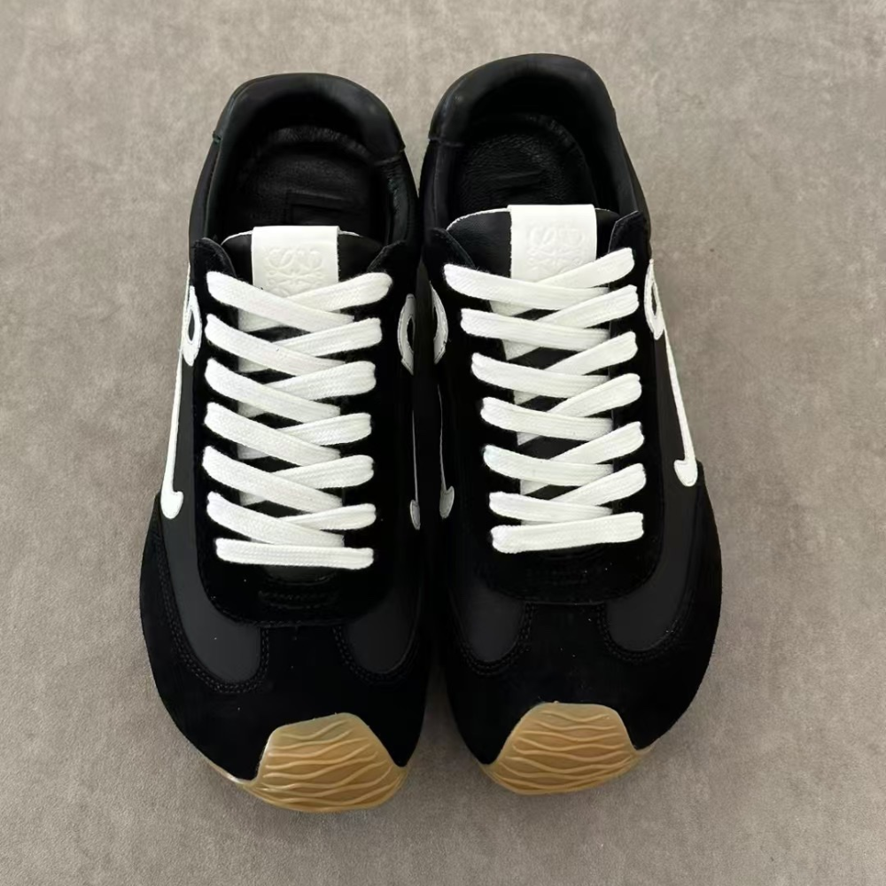 Black Ballet Runner 2.0 In Nylon And Calfskin Designer Sneakers for Men and Women