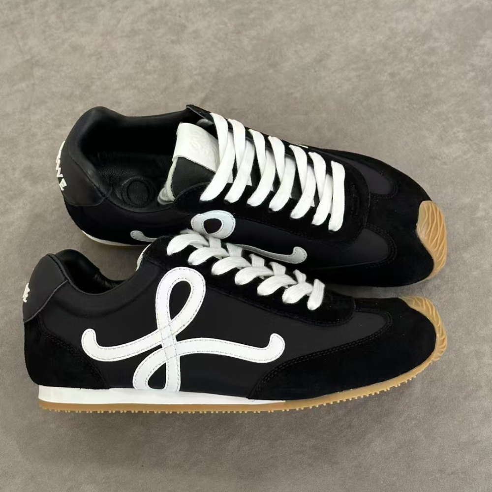 Black Ballet Runner 2.0 In Nylon And Calfskin Designer Sneakers for Men and Women