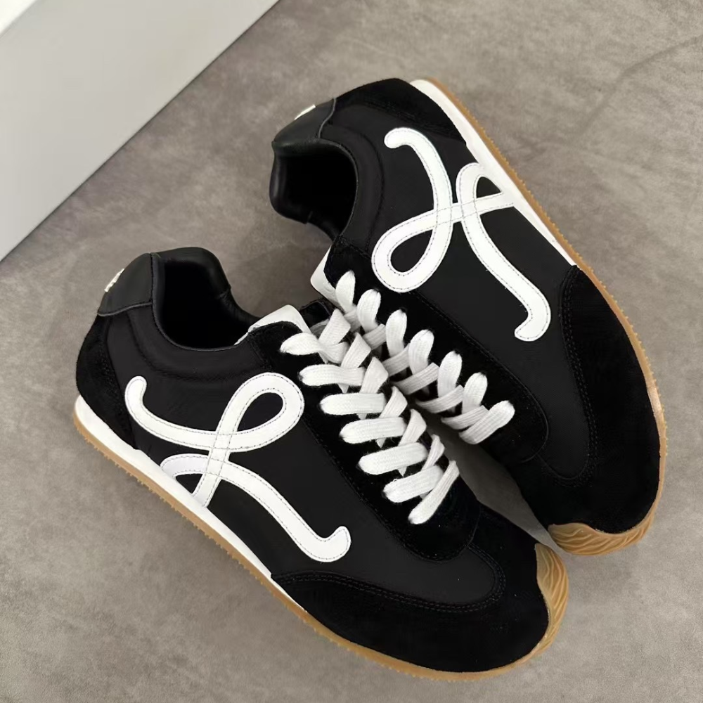 Black Ballet Runner 2.0 In Nylon And Calfskin Designer Sneakers for Men and Women