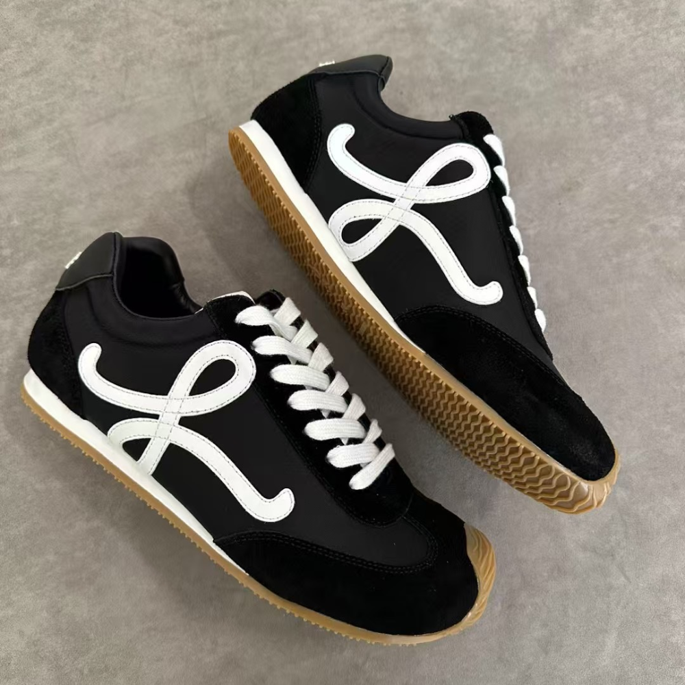 Black Ballet Runner 2.0 In Nylon And Calfskin Designer Sneakers for Men and Women