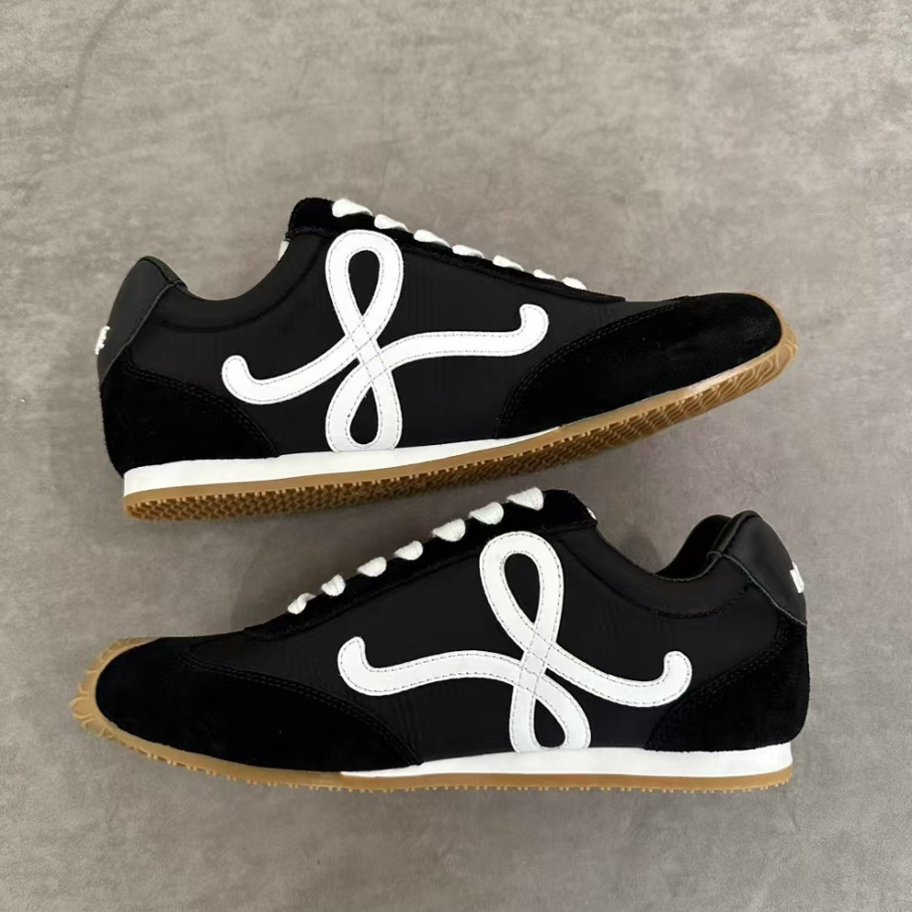 Black Ballet Runner 2.0 In Nylon And Calfskin Designer Sneakers for Men and Women