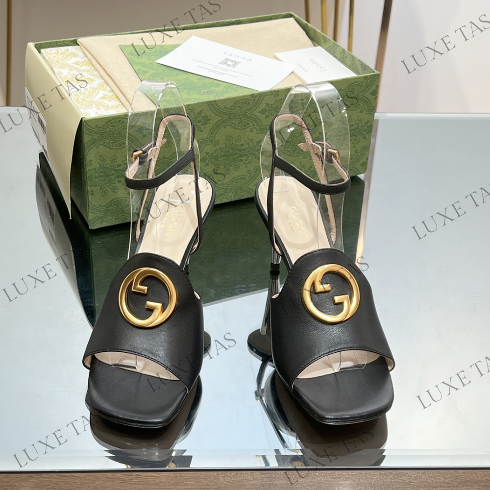 Black Blondie Heeled Sandal - Designer Slides & Sandals for Women